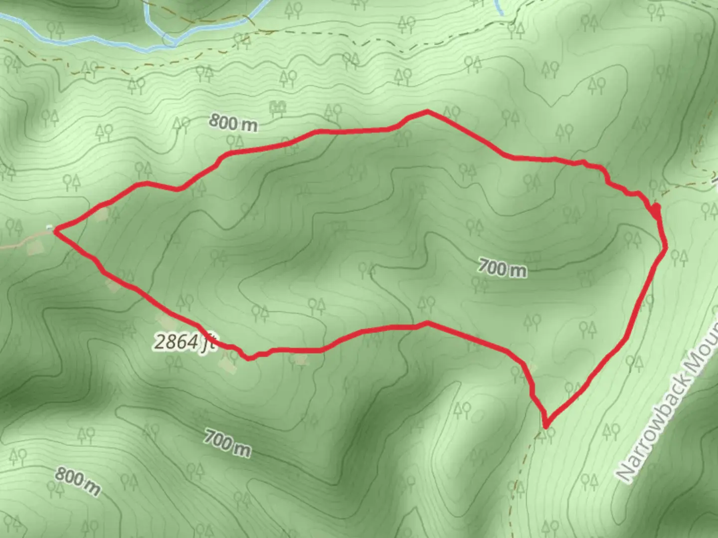 An image depicting the trail Blueberry and Mud Pond Gap Loop Trail and its surrounding area.