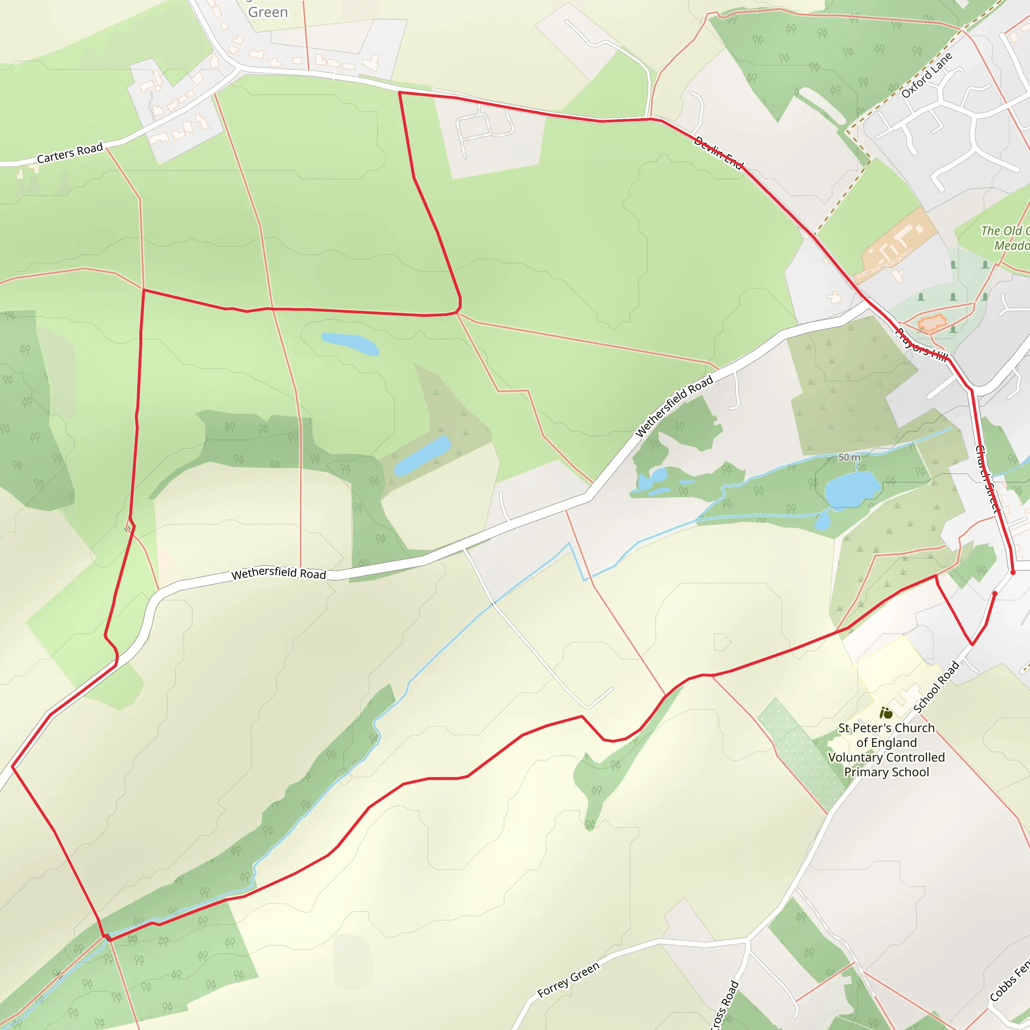 Sible Hedingham Loop mobile static map