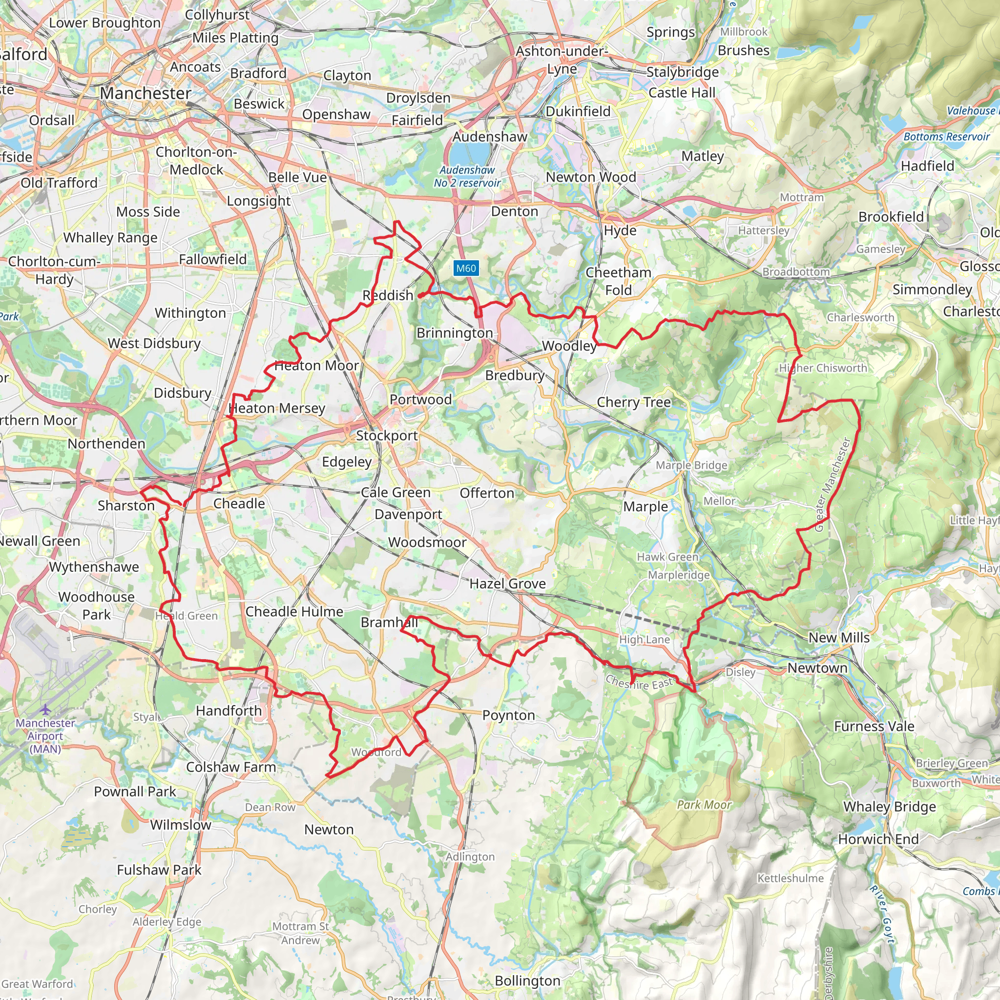 Stockport Loop from Reddish mobile static map