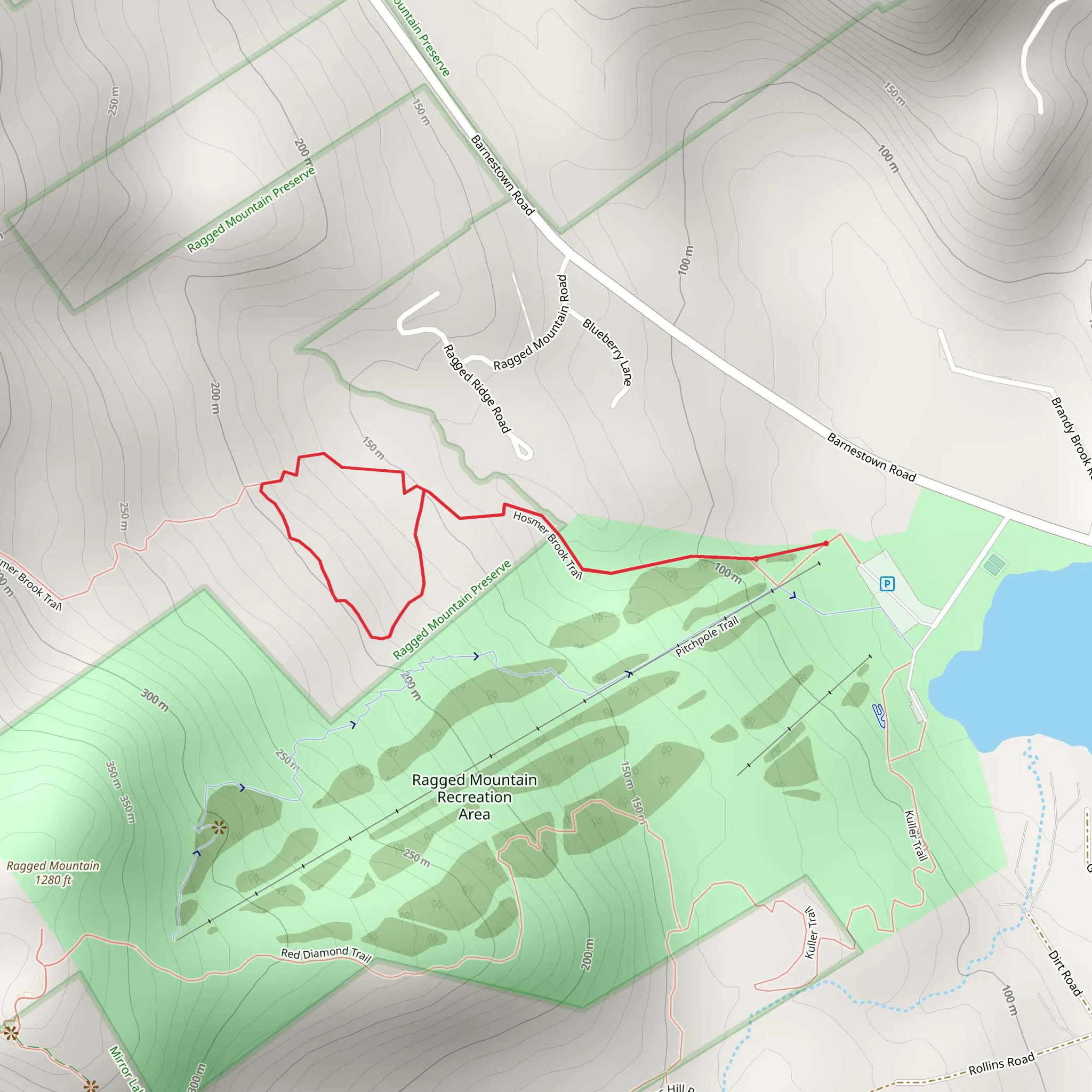 Hosmer Brook Trail mobile static map
