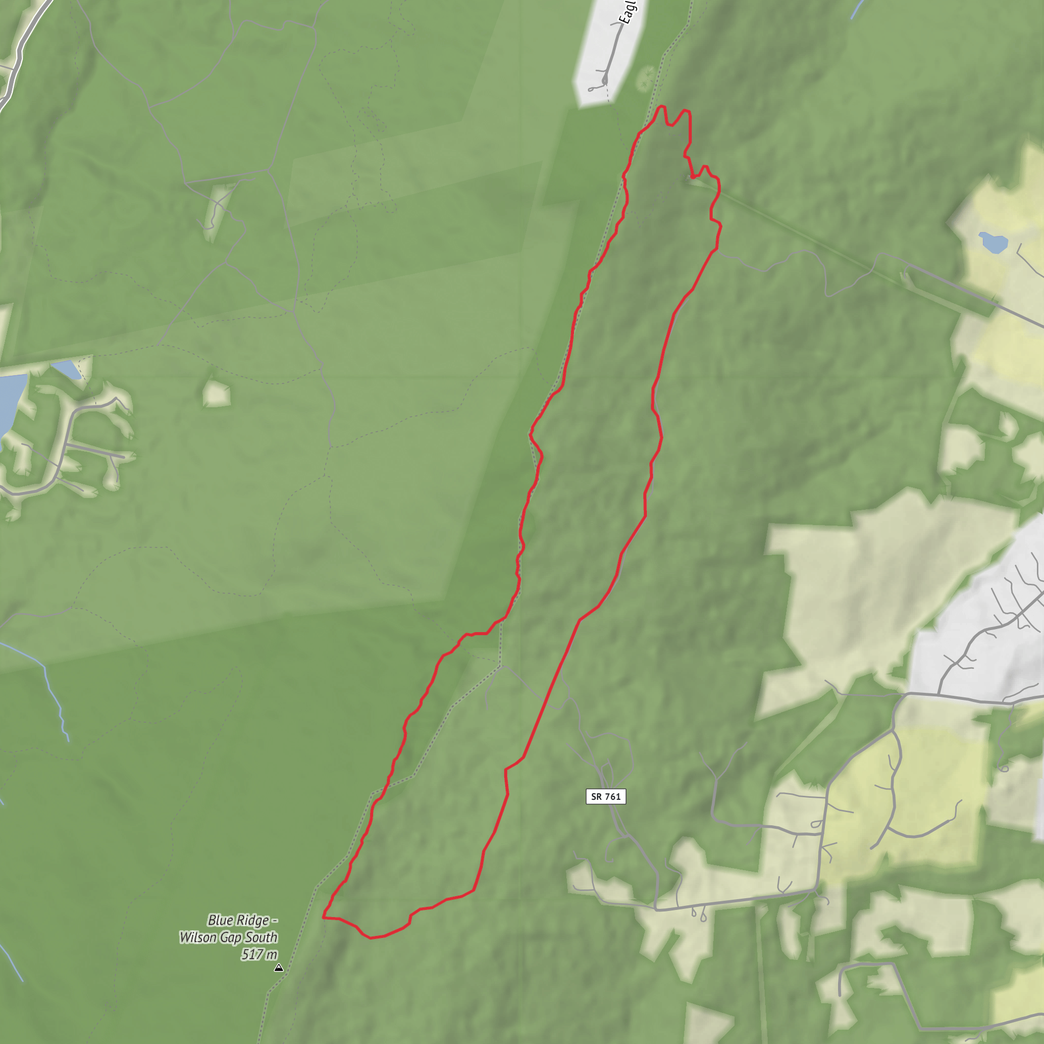 Wilson Gap and Blackburn Trail mobile static map