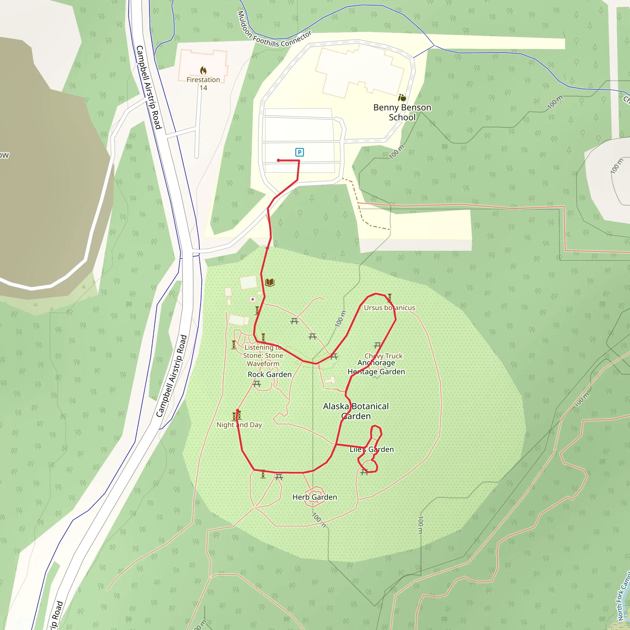 Alaska Botanical Garden mobile static map
