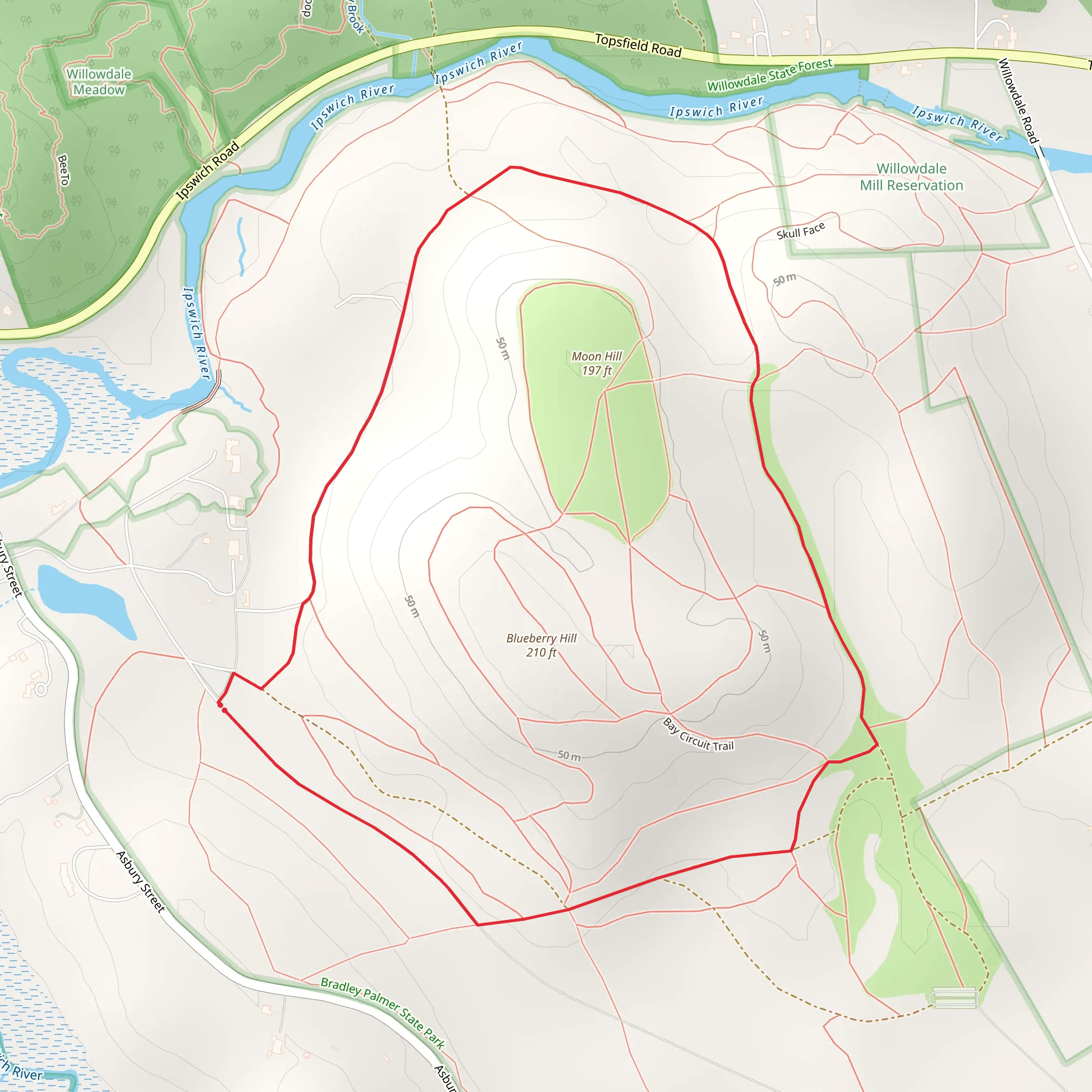 Bradley Palmer State Park Loop mobile static map