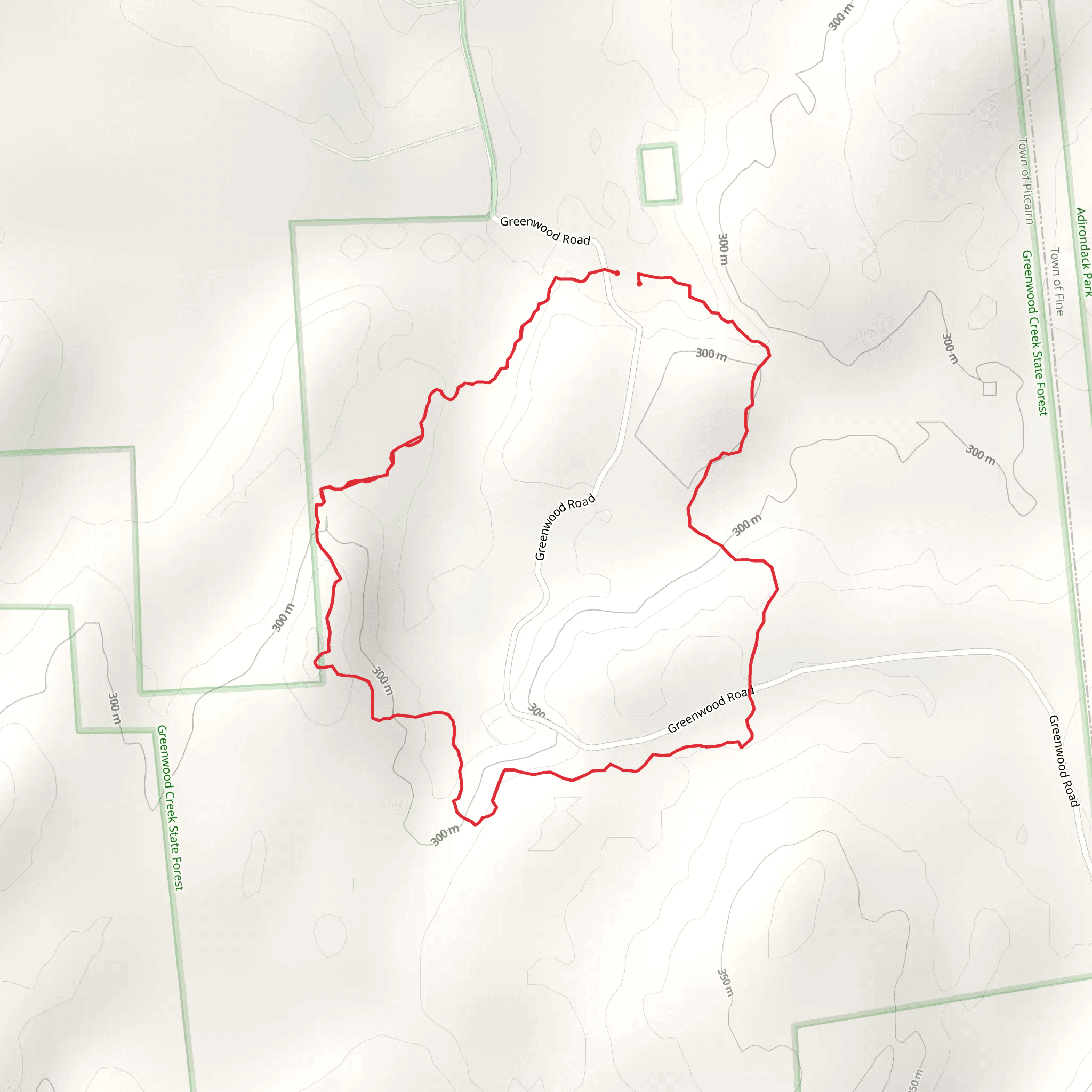 Greenwood Falls and Creek Loop mobile static map