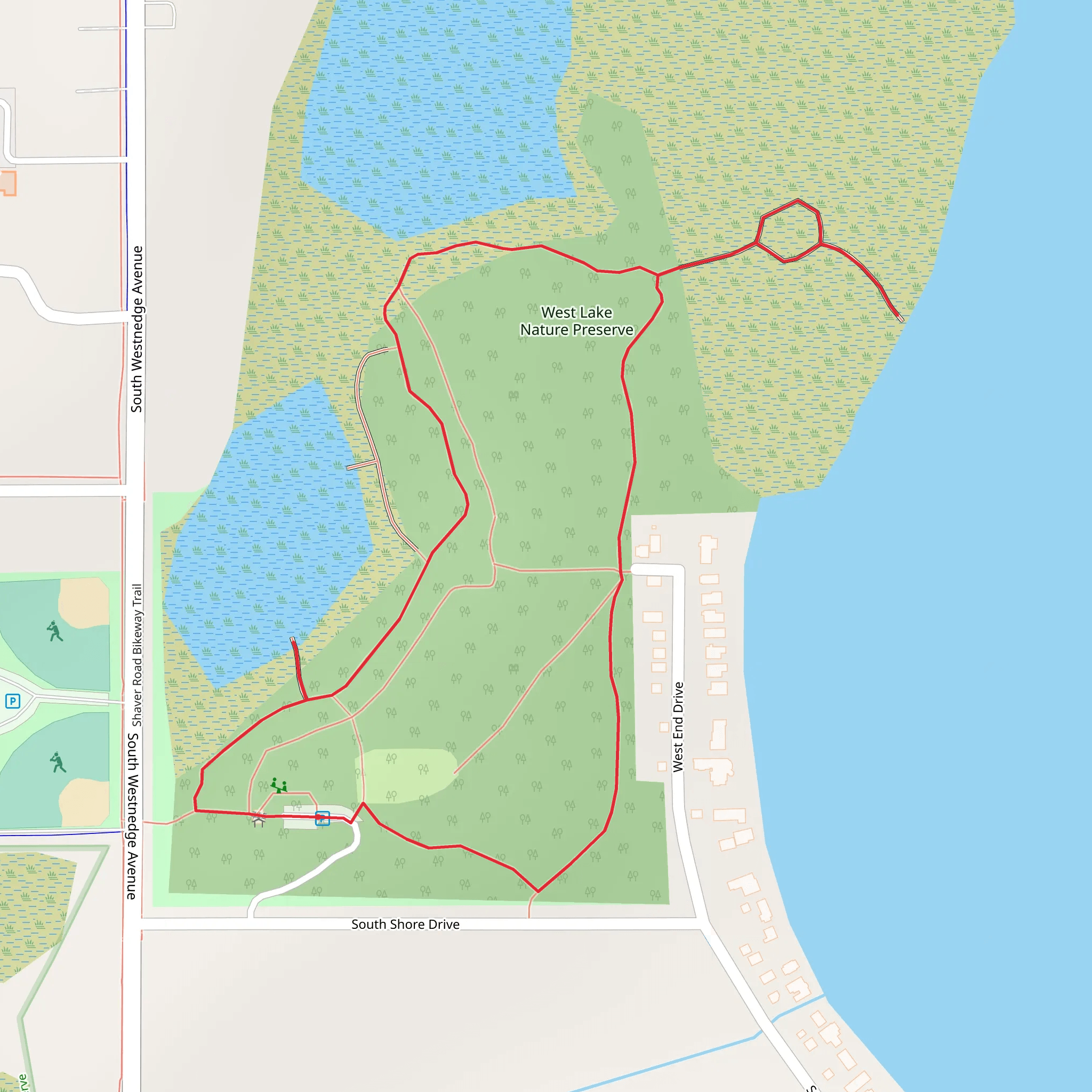West Lake Nature Preserve Loop mobile static map
