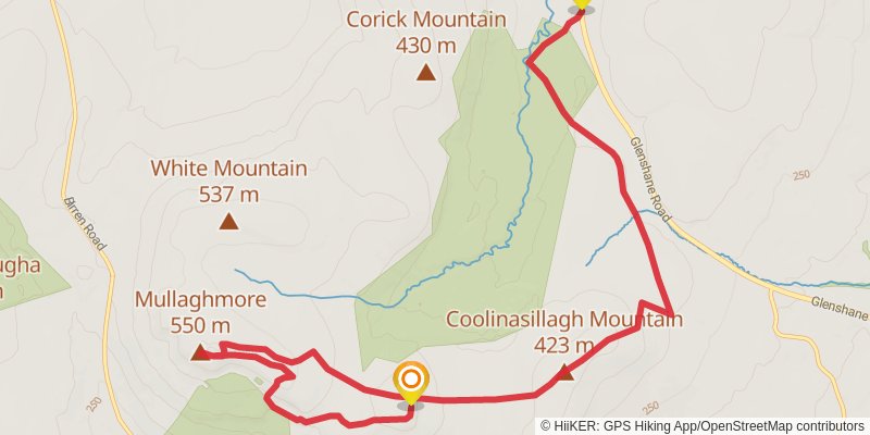 Bohilbreaga and Mullaghmore Loop from Glenshane stage 2 Map