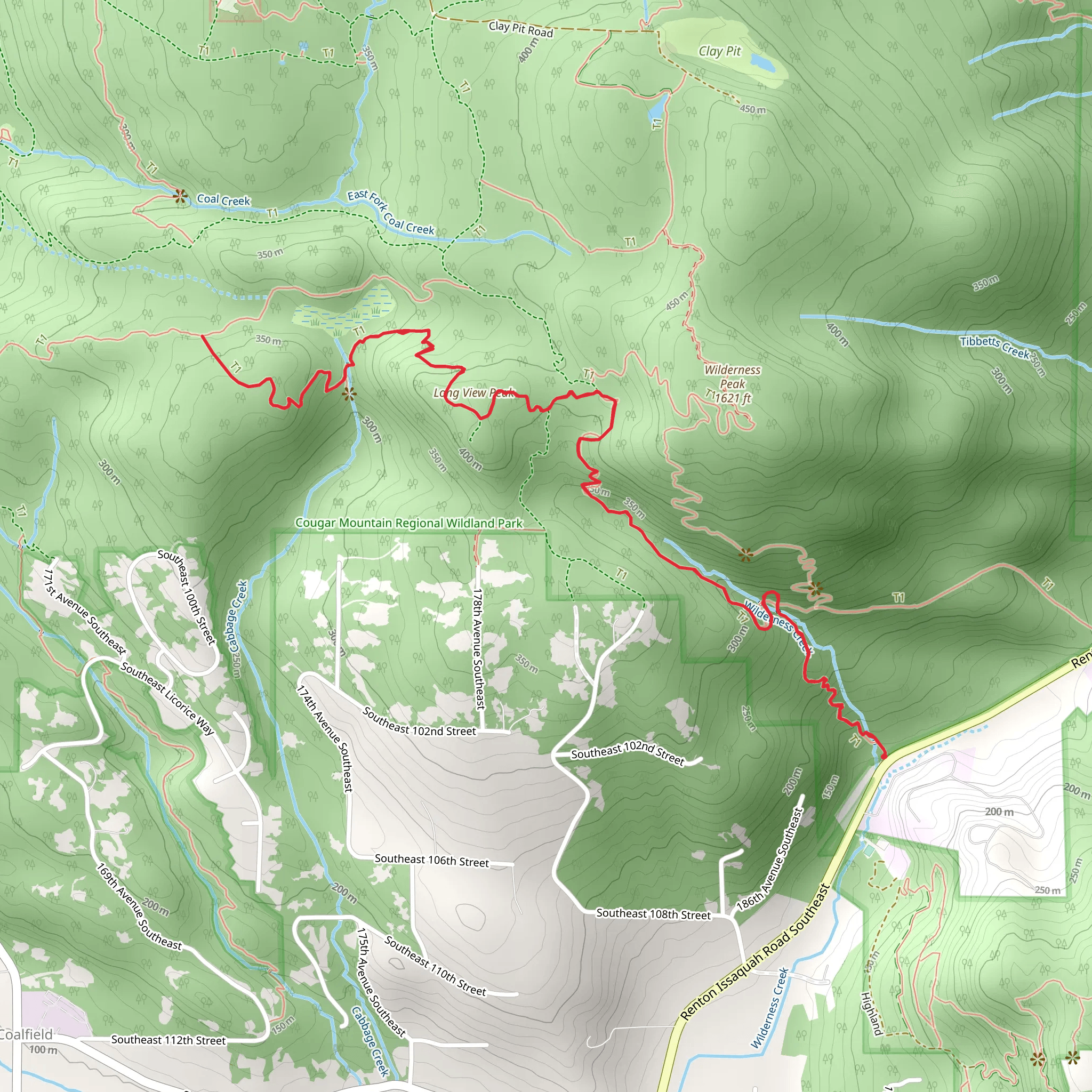 Whittaker Wilderness Peak Trail and Deceiver Trail mobile static map