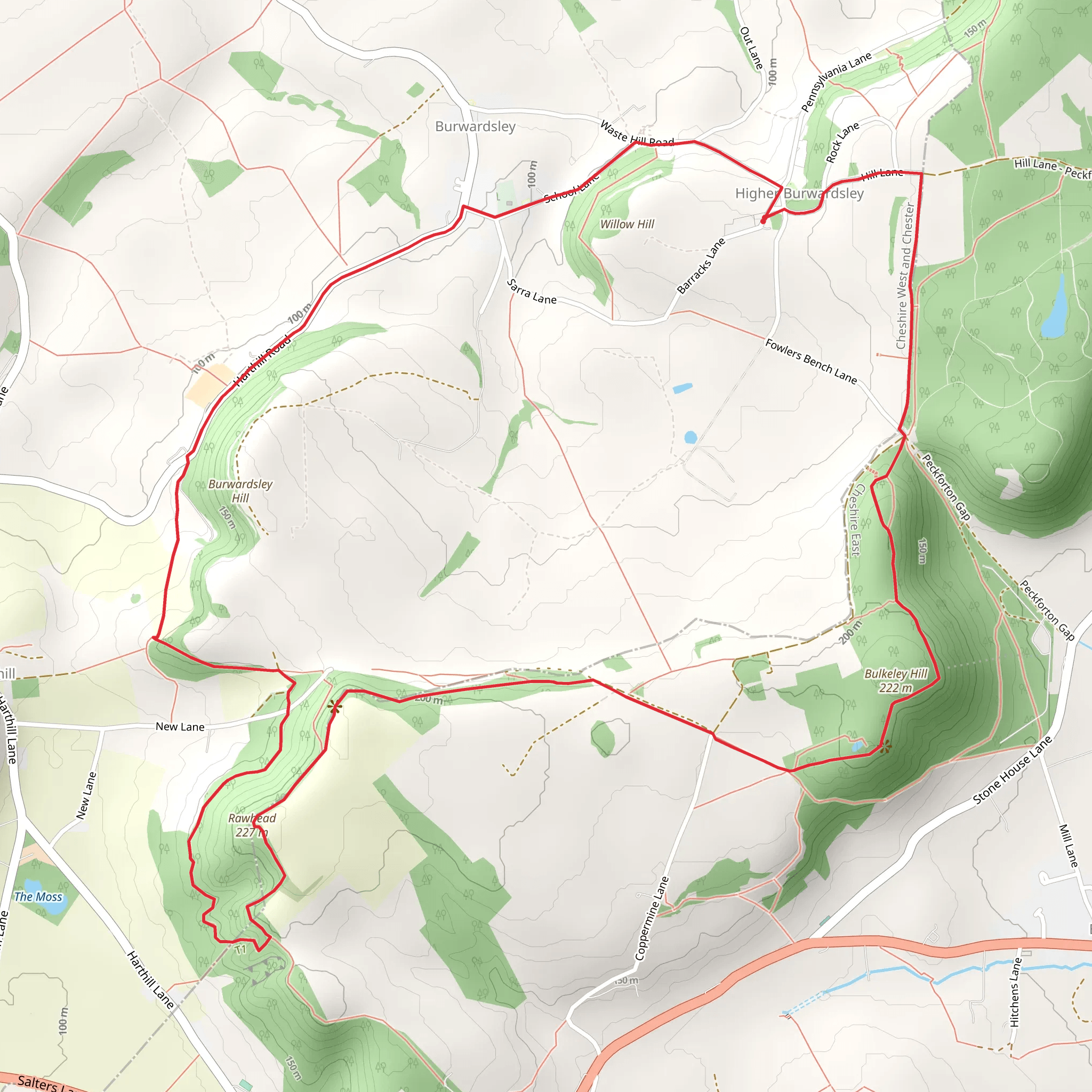 Bulkeley Hill Viewpoint, Rawhead and Bodnick Wood Loop mobile static map