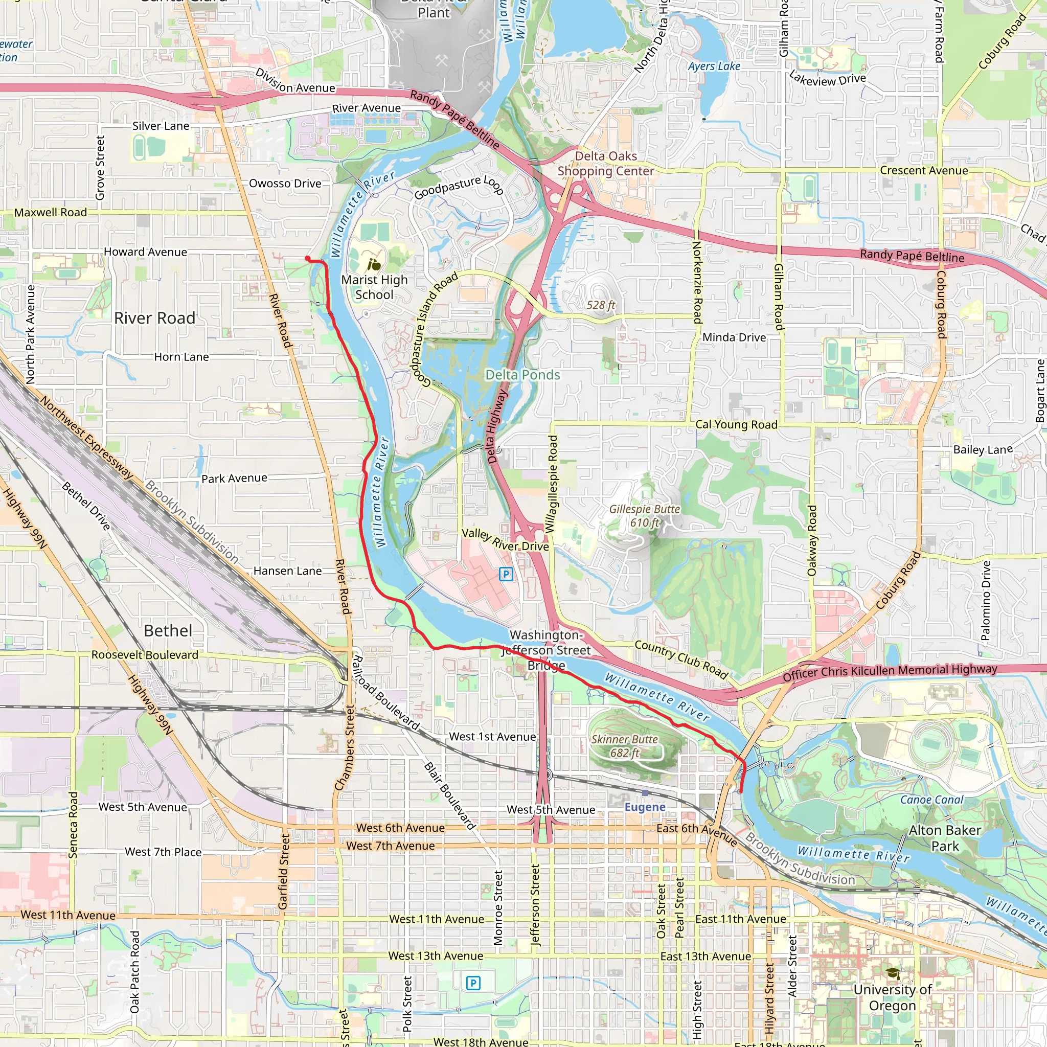South Bank Path mobile static map