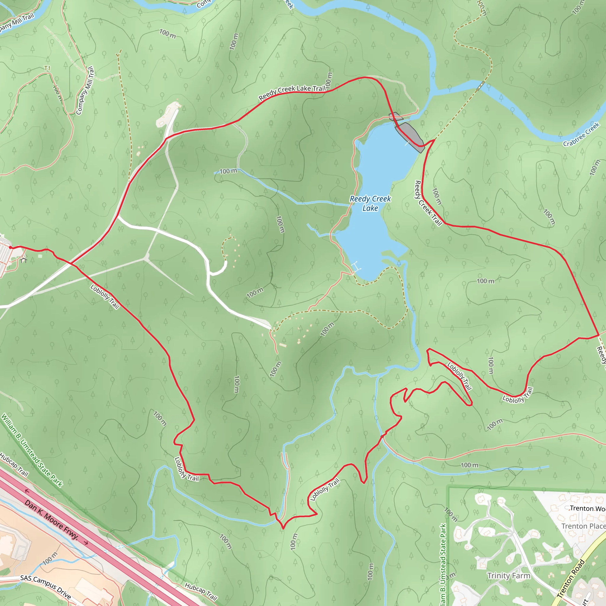 Reedy Creek Lake Loop mobile static map