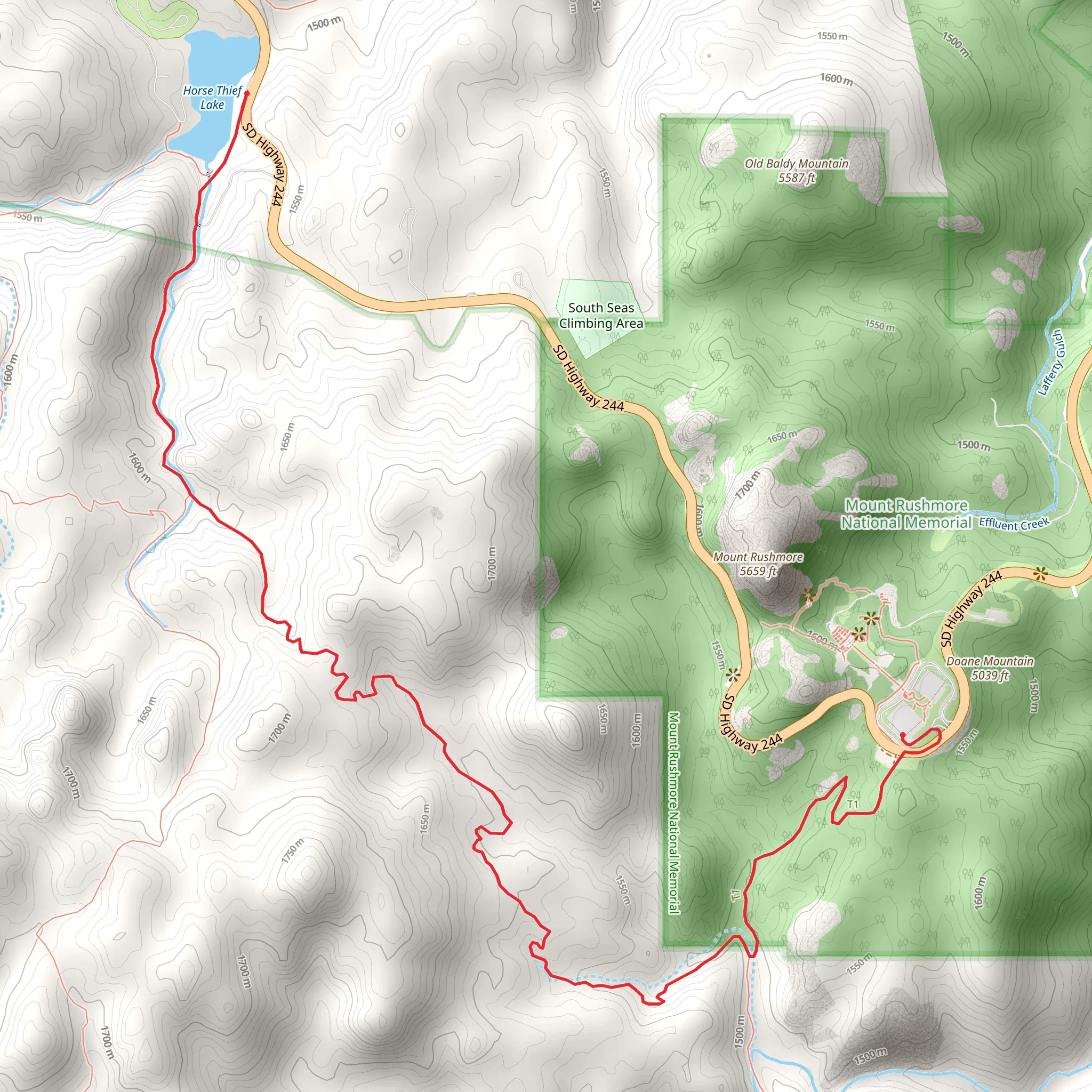 Doane Mountain to Horse Thief Lake via Centennial Trail mobile static map