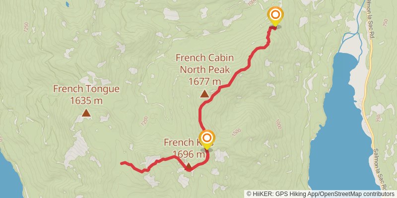 Silver Creek Tie Trail via Domerie Peak Trail stage 2 Map