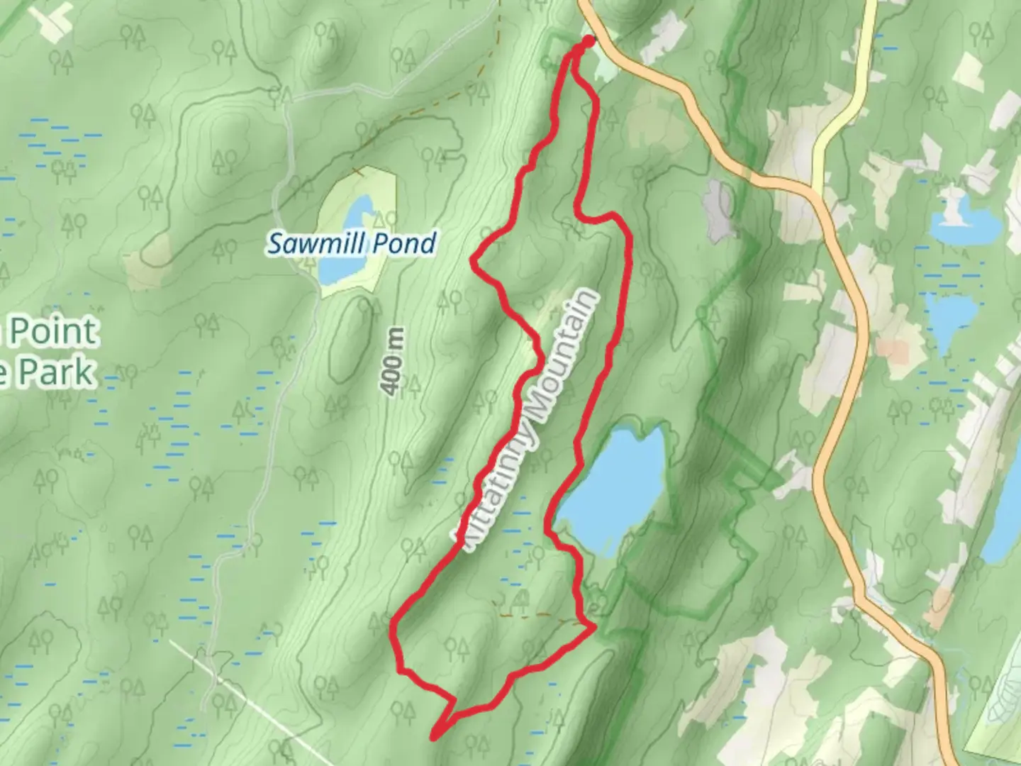 An image depicting the trail Lake Rutherford via Iris Trail and its surrounding area.