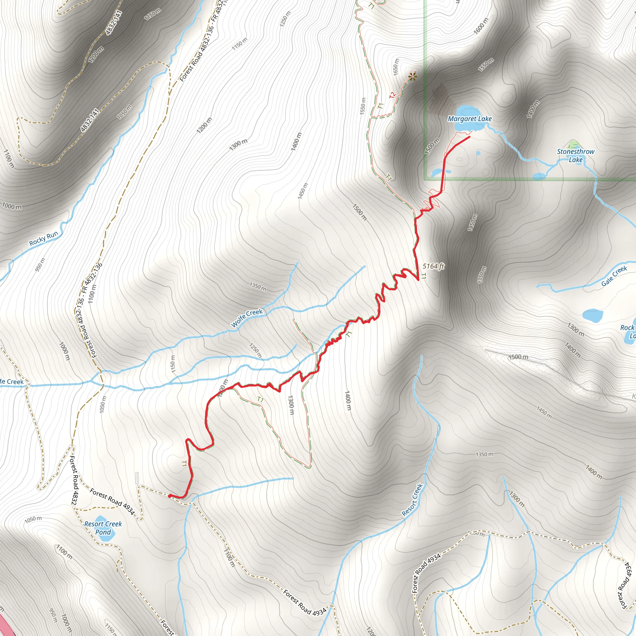 Lake Margaret Trail mobile static map