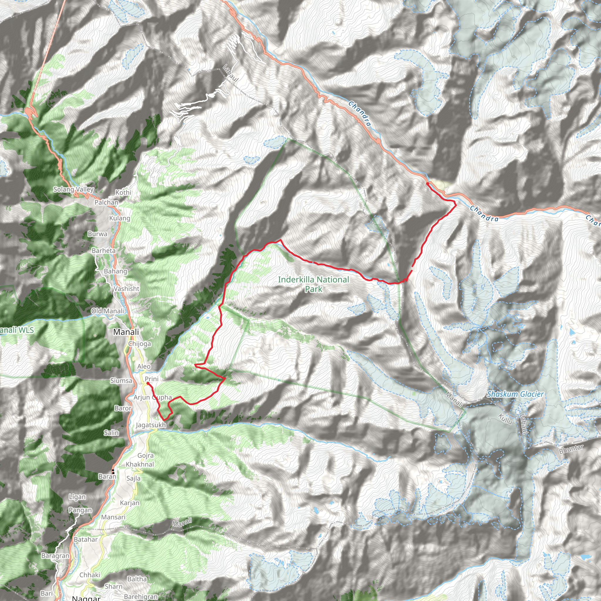 Hampta Pass Trek mobile static map