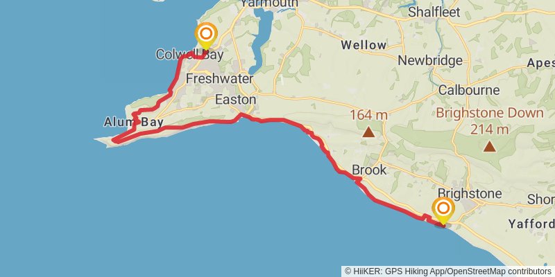 Isle of Wight Coastal Path stage 3 Map