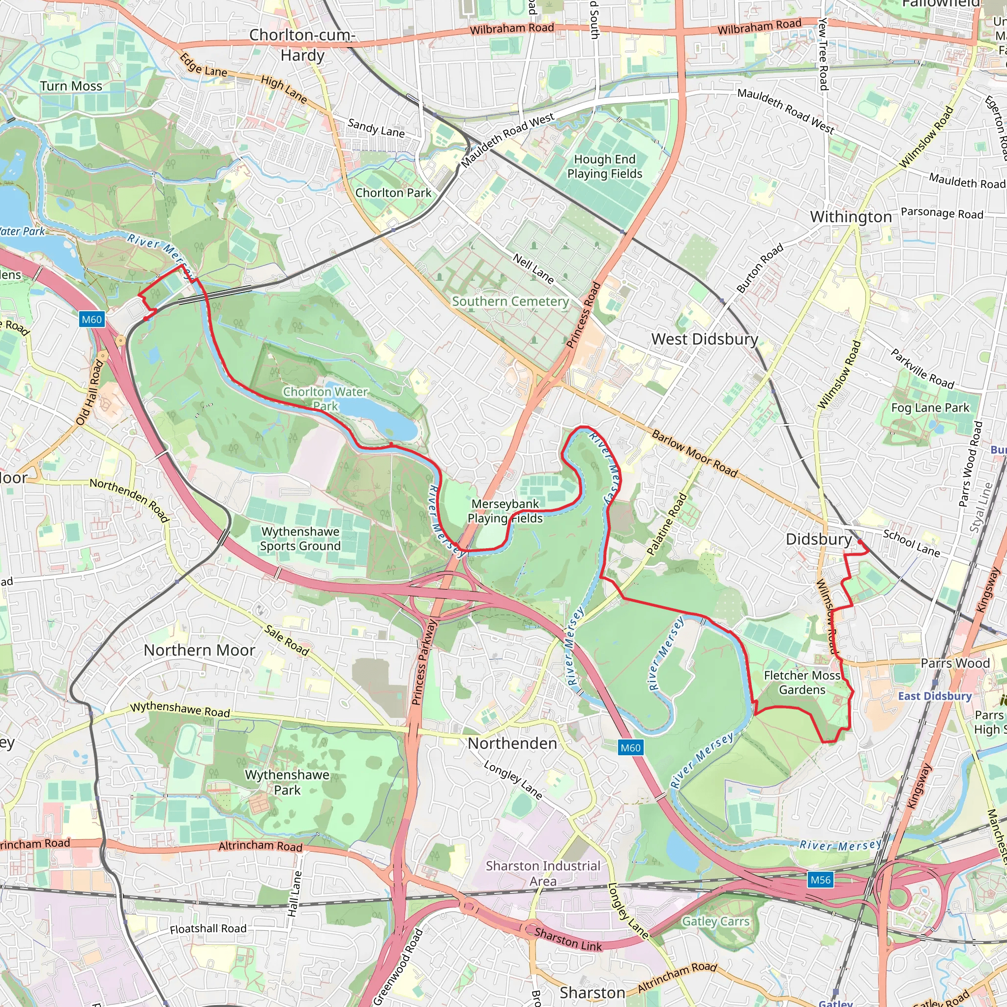 GM Ringway - Sale Water Park to Didsbury mobile static map