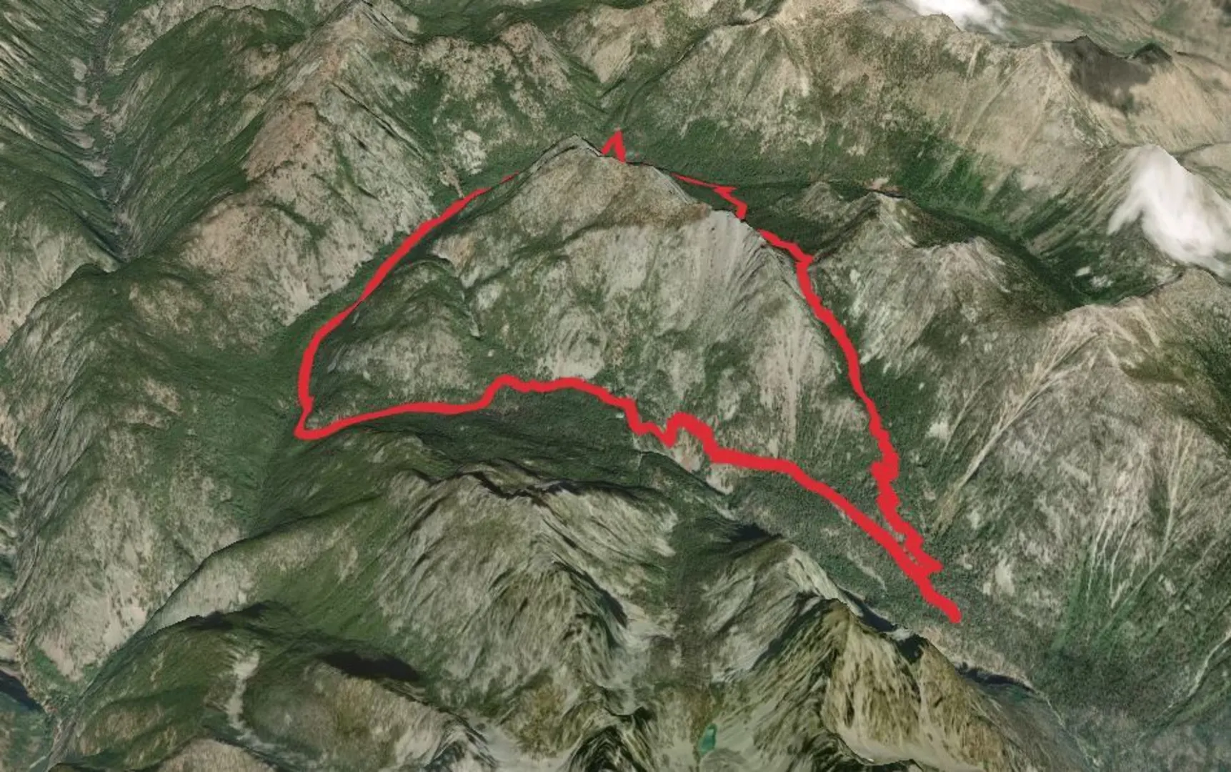 An image depicting the trail Billy Goat Pass Loop Trail via Hidden Lakes Trail and its surrounding area.