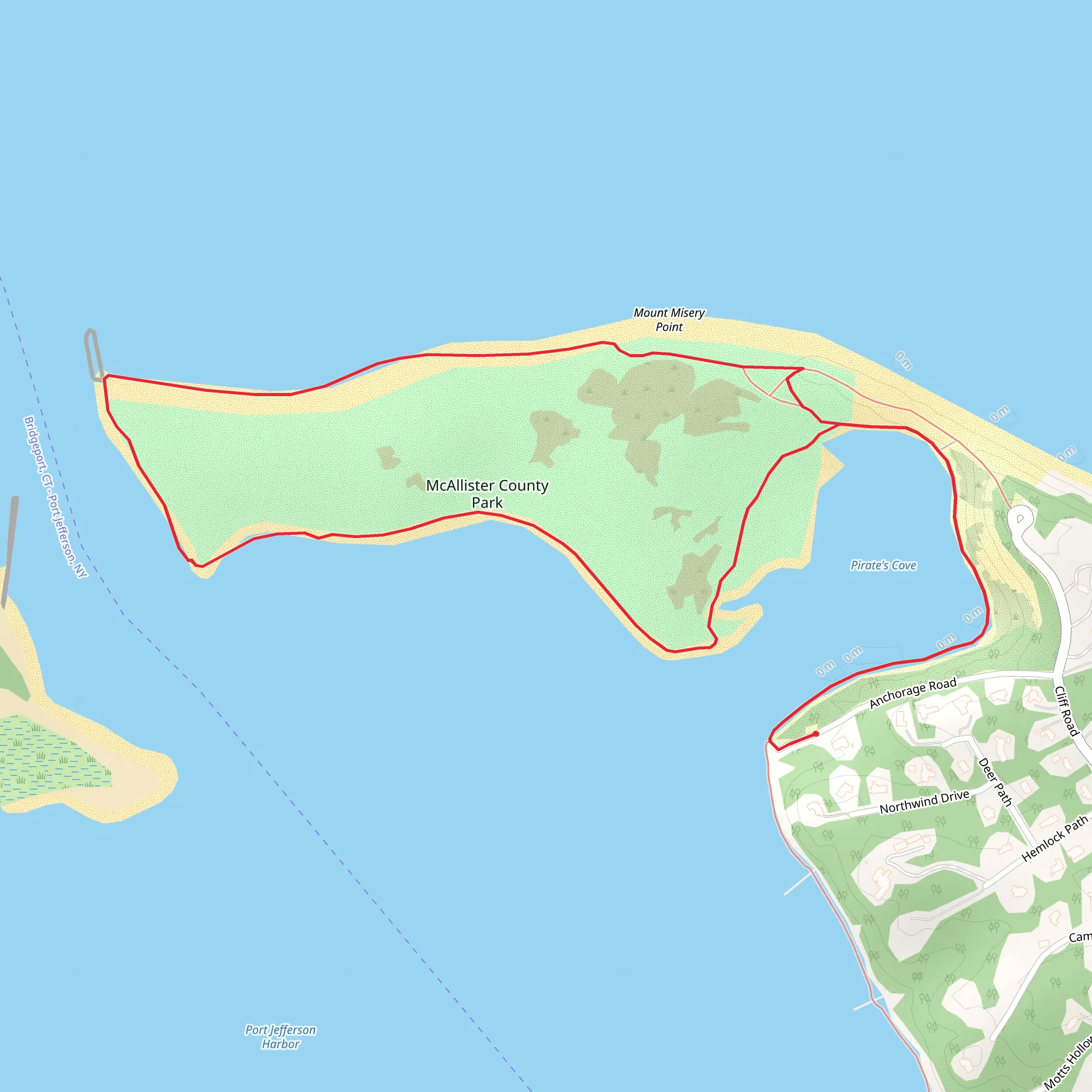 McAllister County Park Loop mobile static map