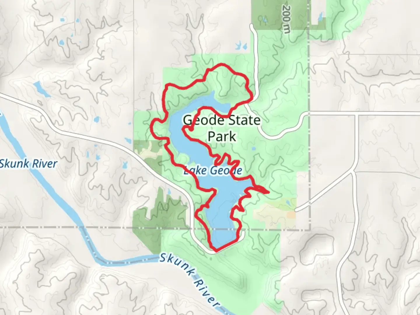 An image depicting the trail Lake Geode Loop and its surrounding area.