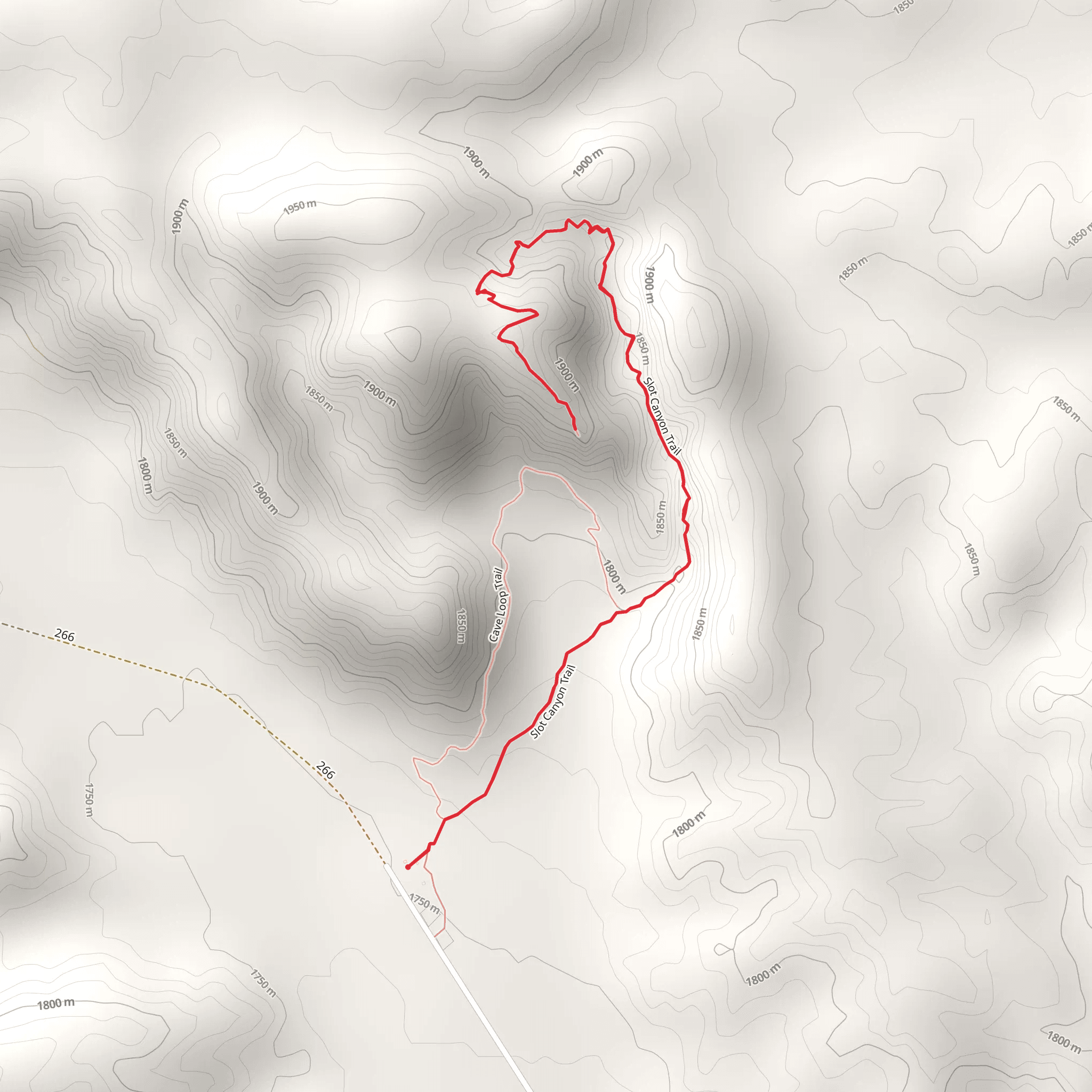 Slot Canyon Trail mobile static map