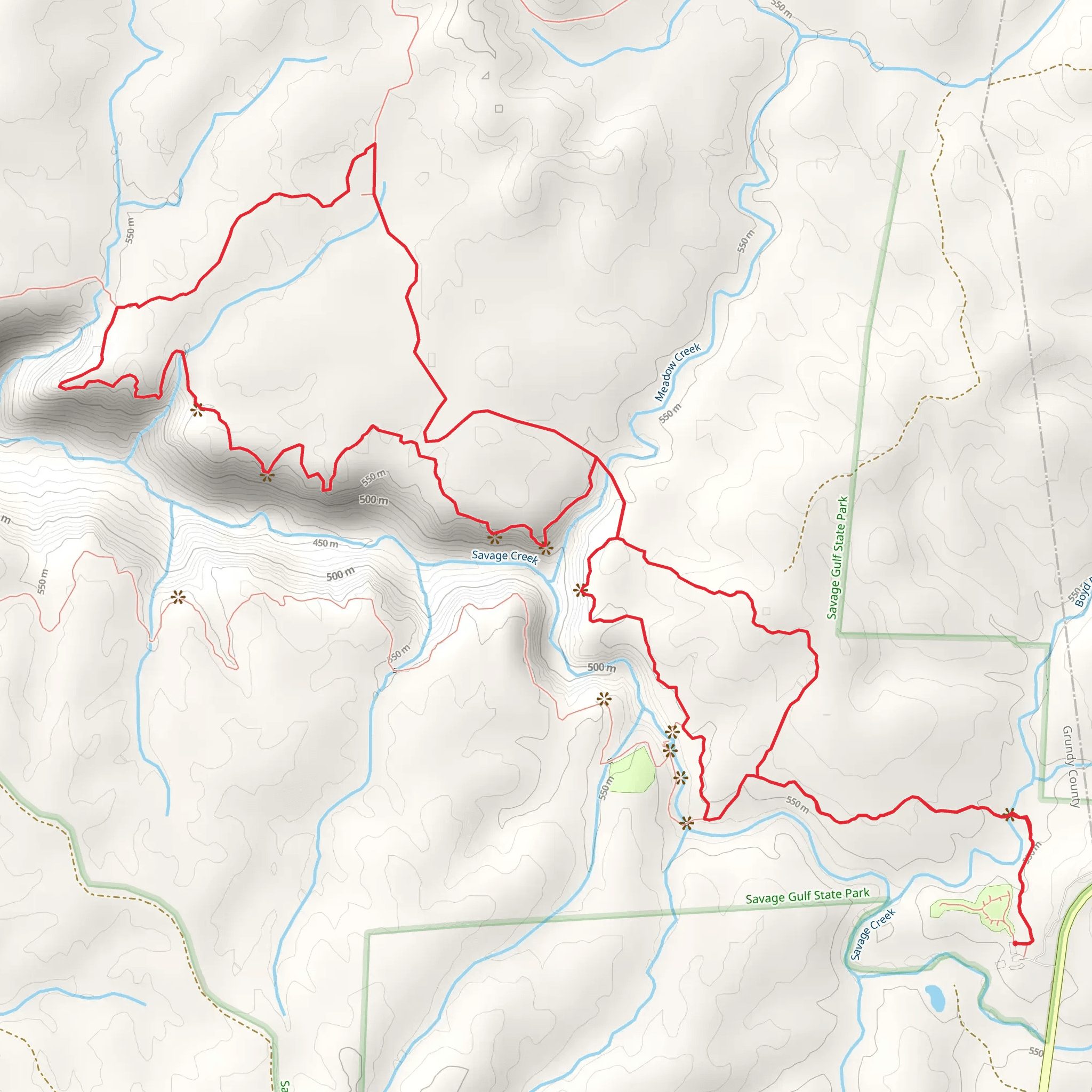 Savage Day Loop - North Rim - Mountain Oak Trail mobile static map