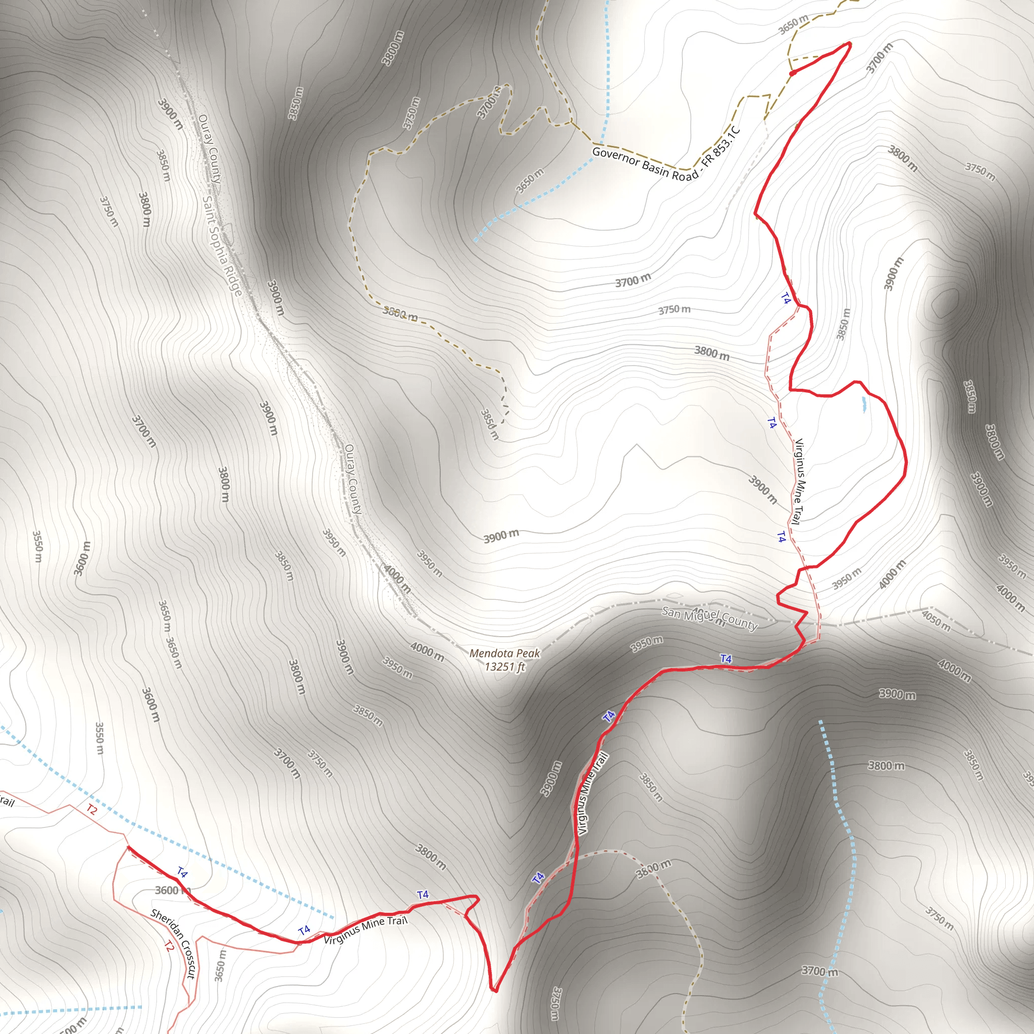 Virginius Mine Trail mobile static map