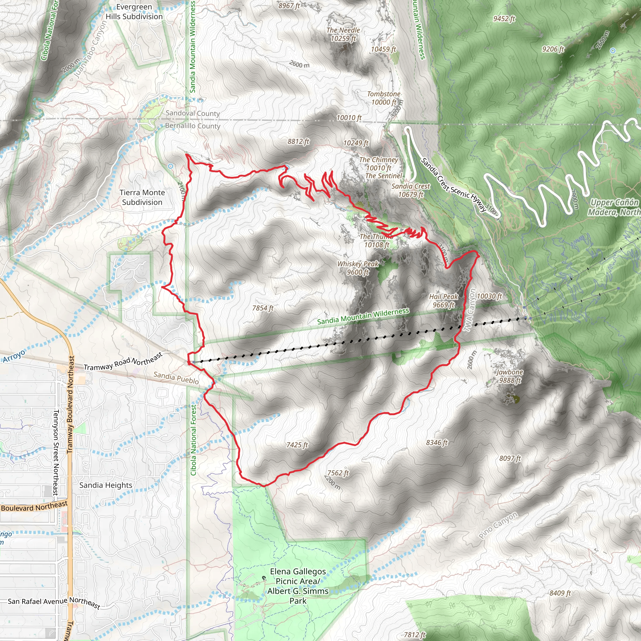 La luz Trail and Domingo Boca Loop Trail mobile static map