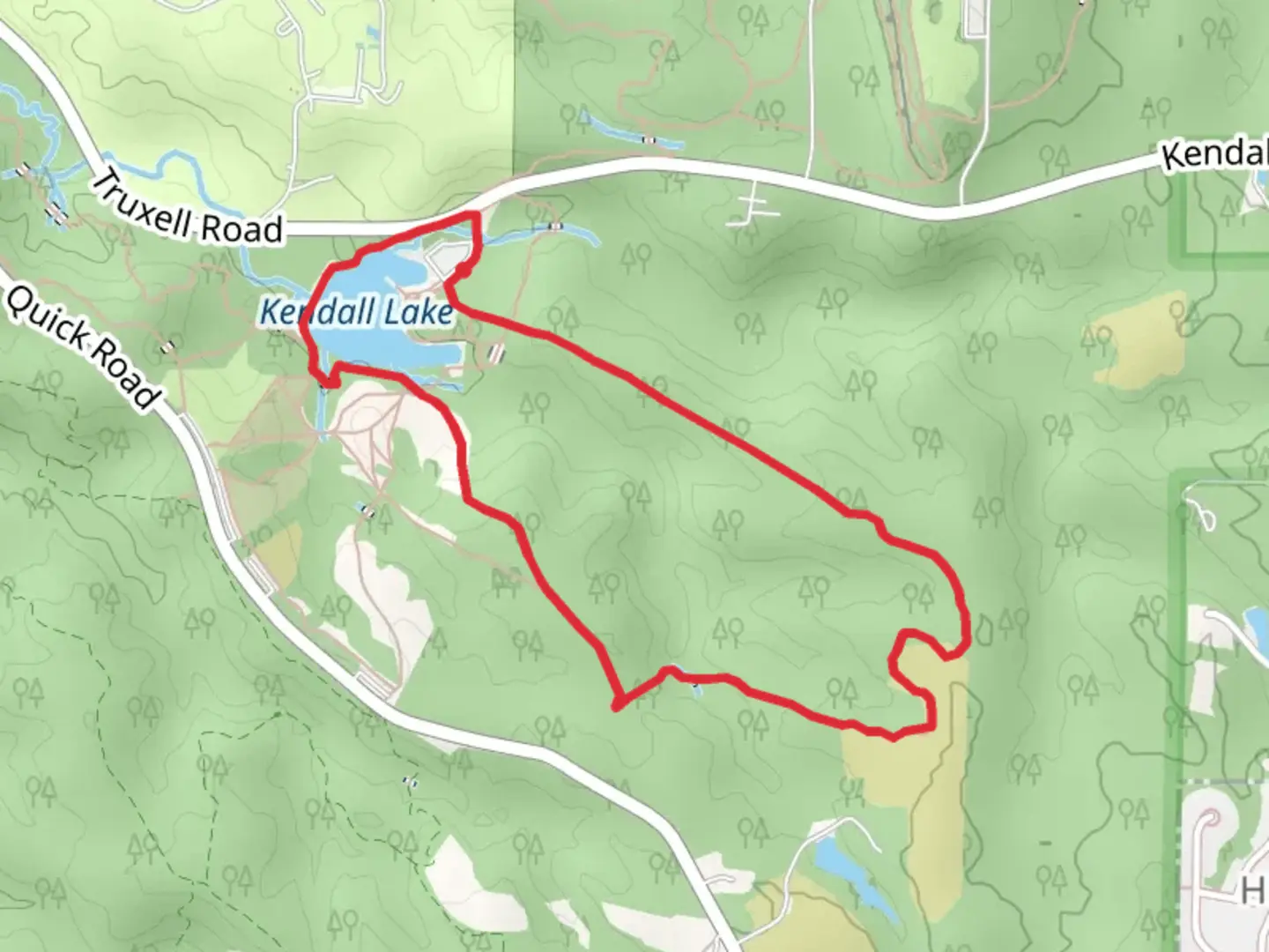 An image depicting the trail Kendall Lake and Cross Country Loop Trail and its surrounding area.