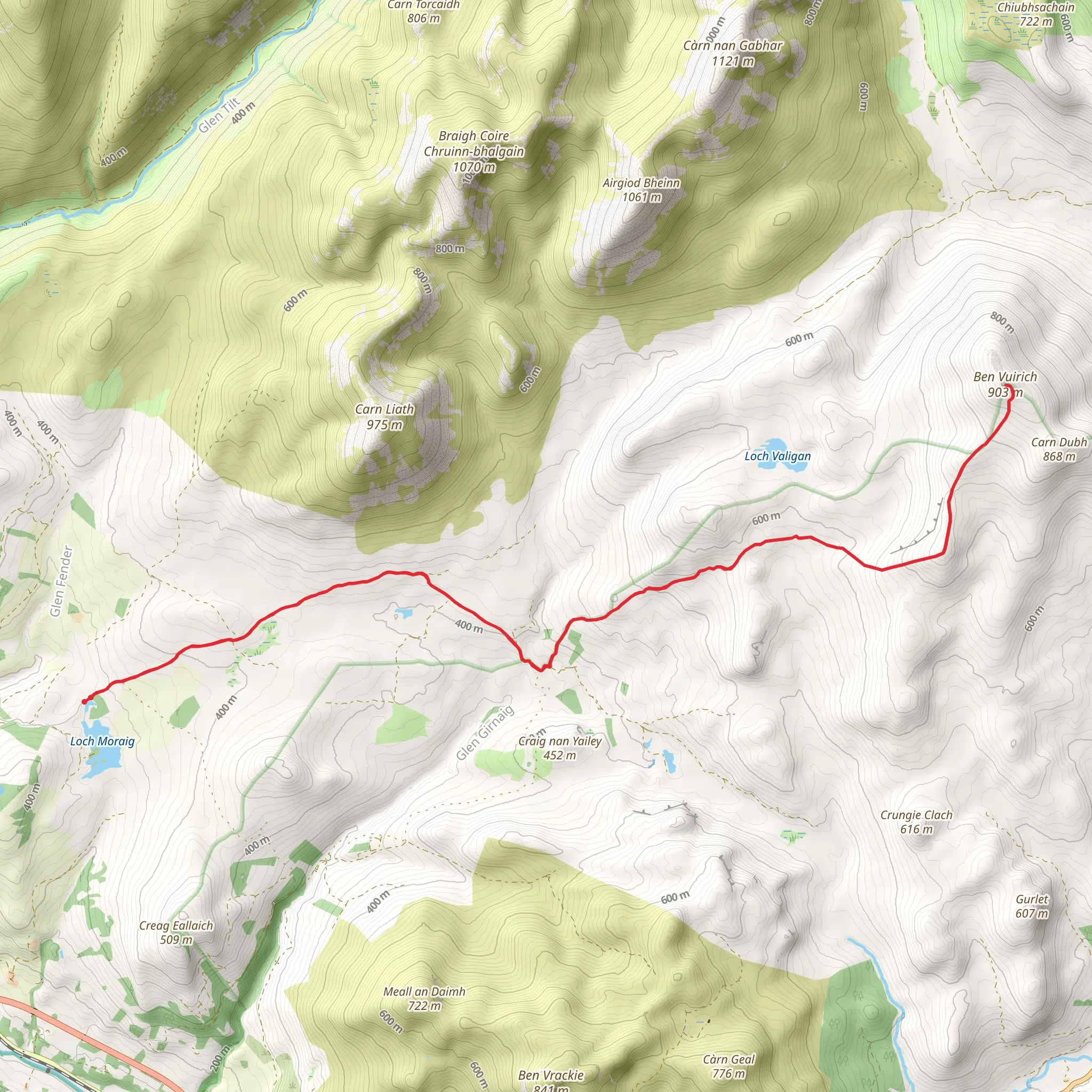 Ben Vuirich via Creag Nan Gobhar mobile static map