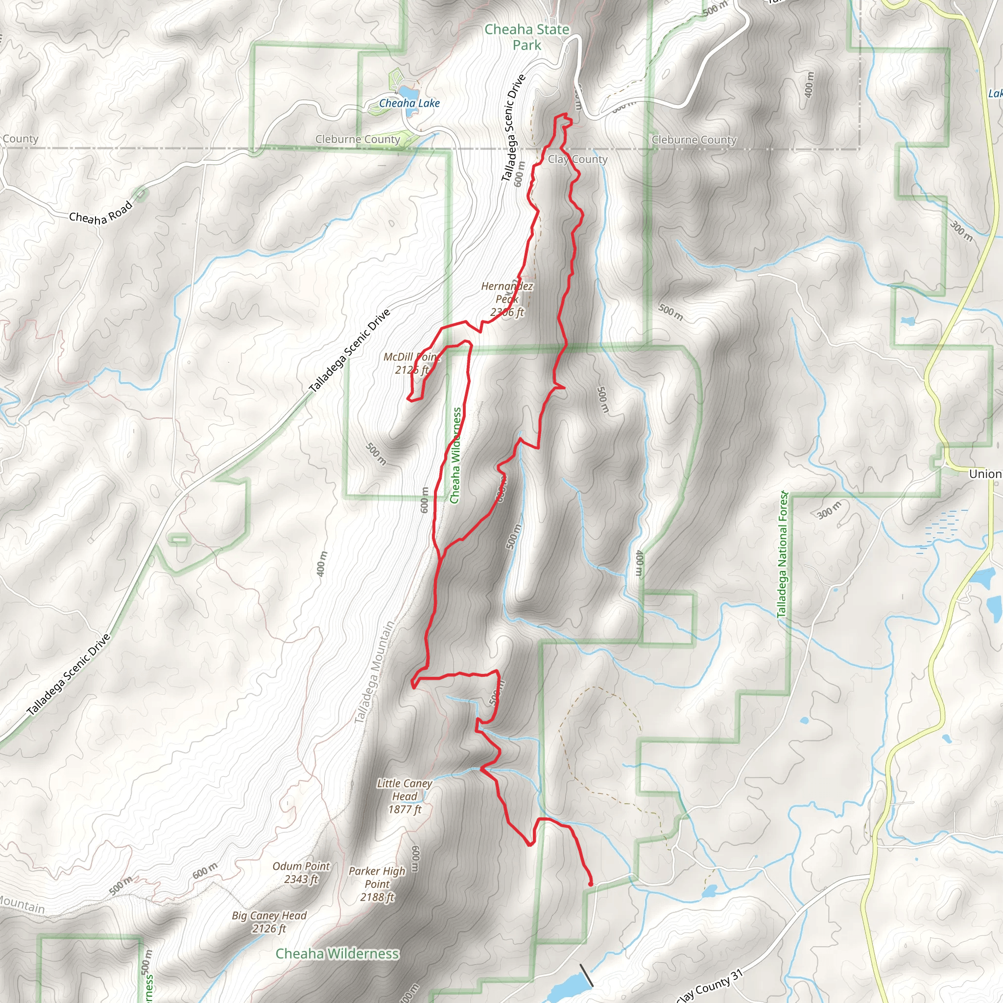 Nubbin Creek, McDill Point and Cave Creek Loop Trail mobile static map
