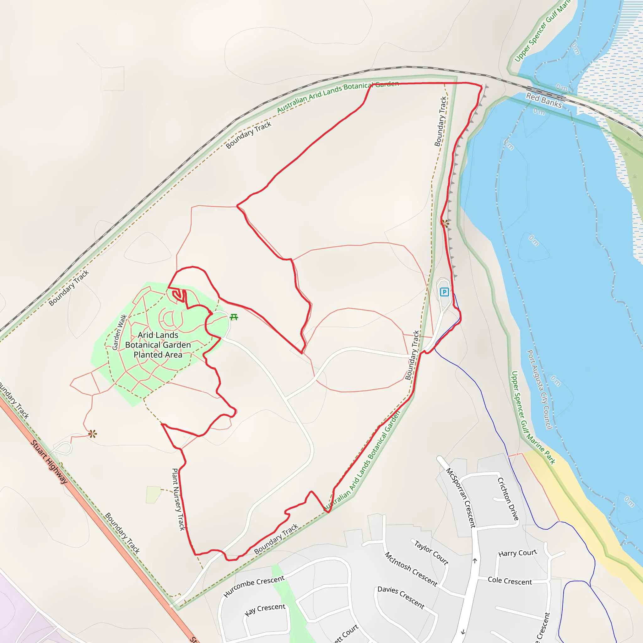 Australian Arid Lands Botanic Garden Red Cliff Walk mobile static map