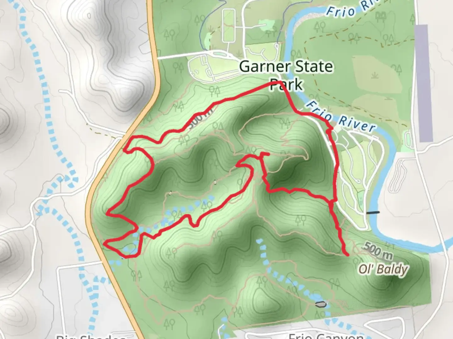 An image depicting the trail Foshee, Bird and Campos Loop Trail and its surrounding area.