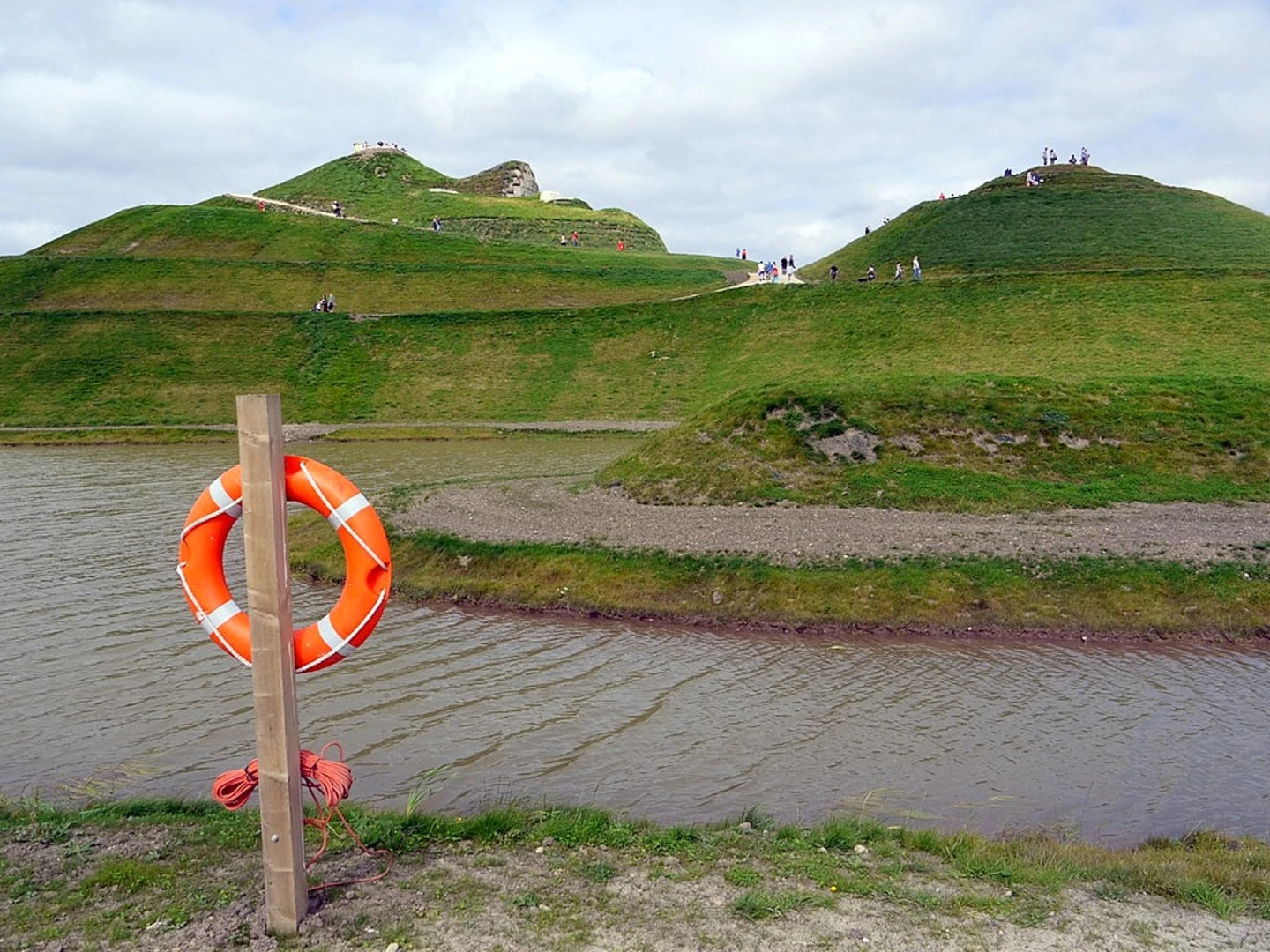 An image depicting the trail Northumberlandia Land Form Loop and its surrounding area.