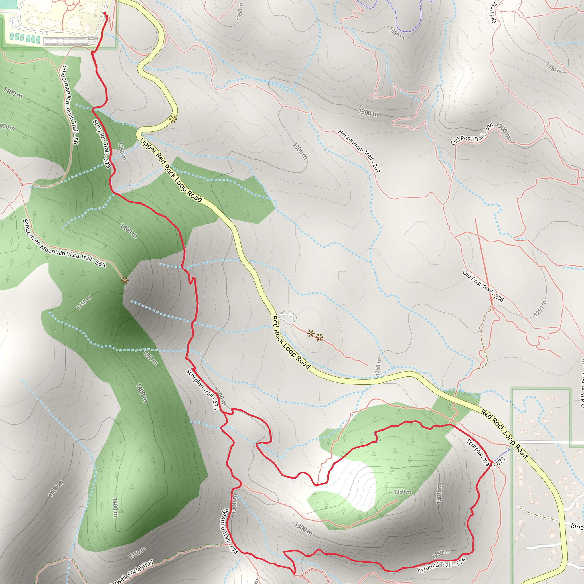 Scorpion and Pyramid Trail mobile static map