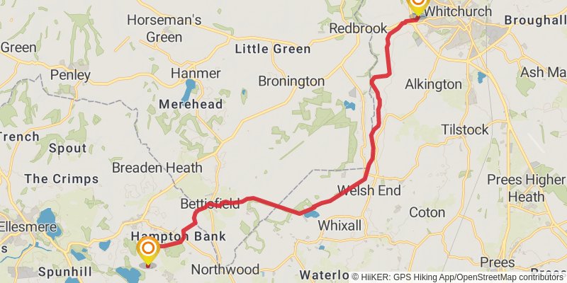 Walk along Llangollen Canal stage 2 Map