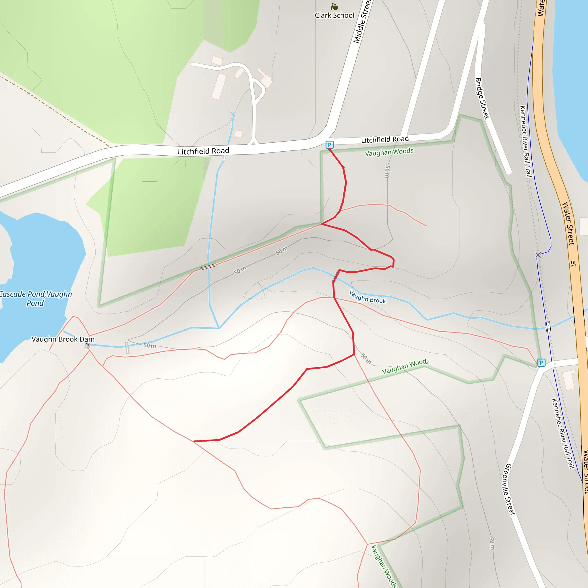 Vaughn Brook from Litchfield Road mobile static map