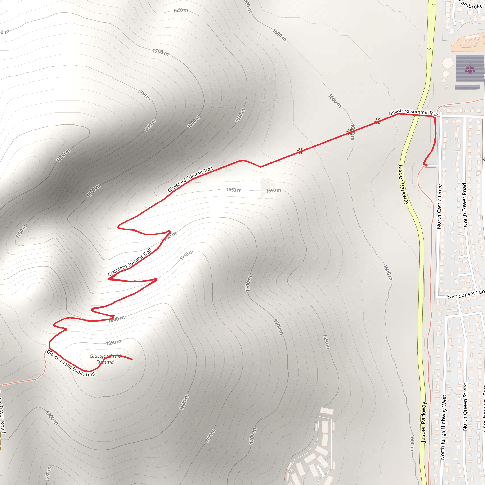 Glassford Hill Summit Trail mobile static map