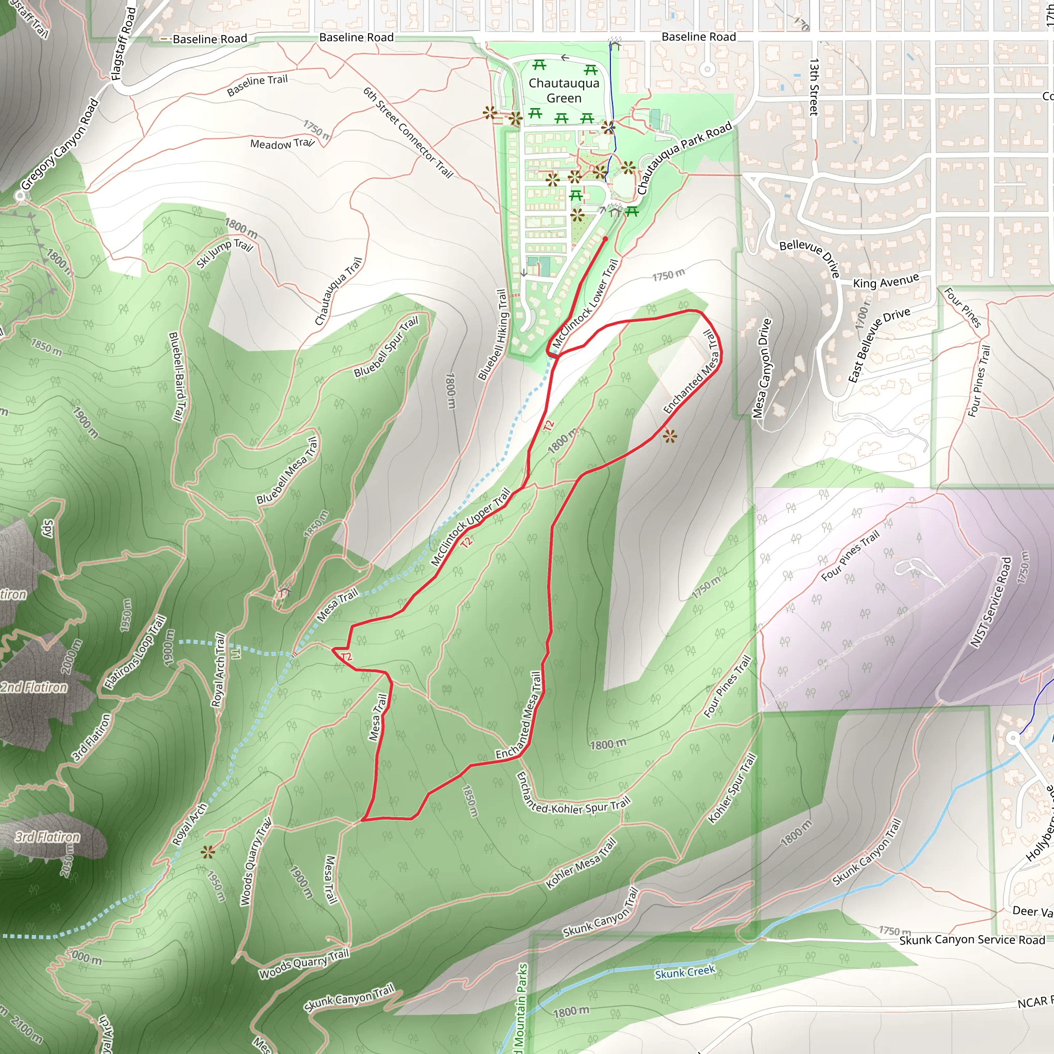 Enchanted Mesa - McClintock Upper Loop Trail mobile static map