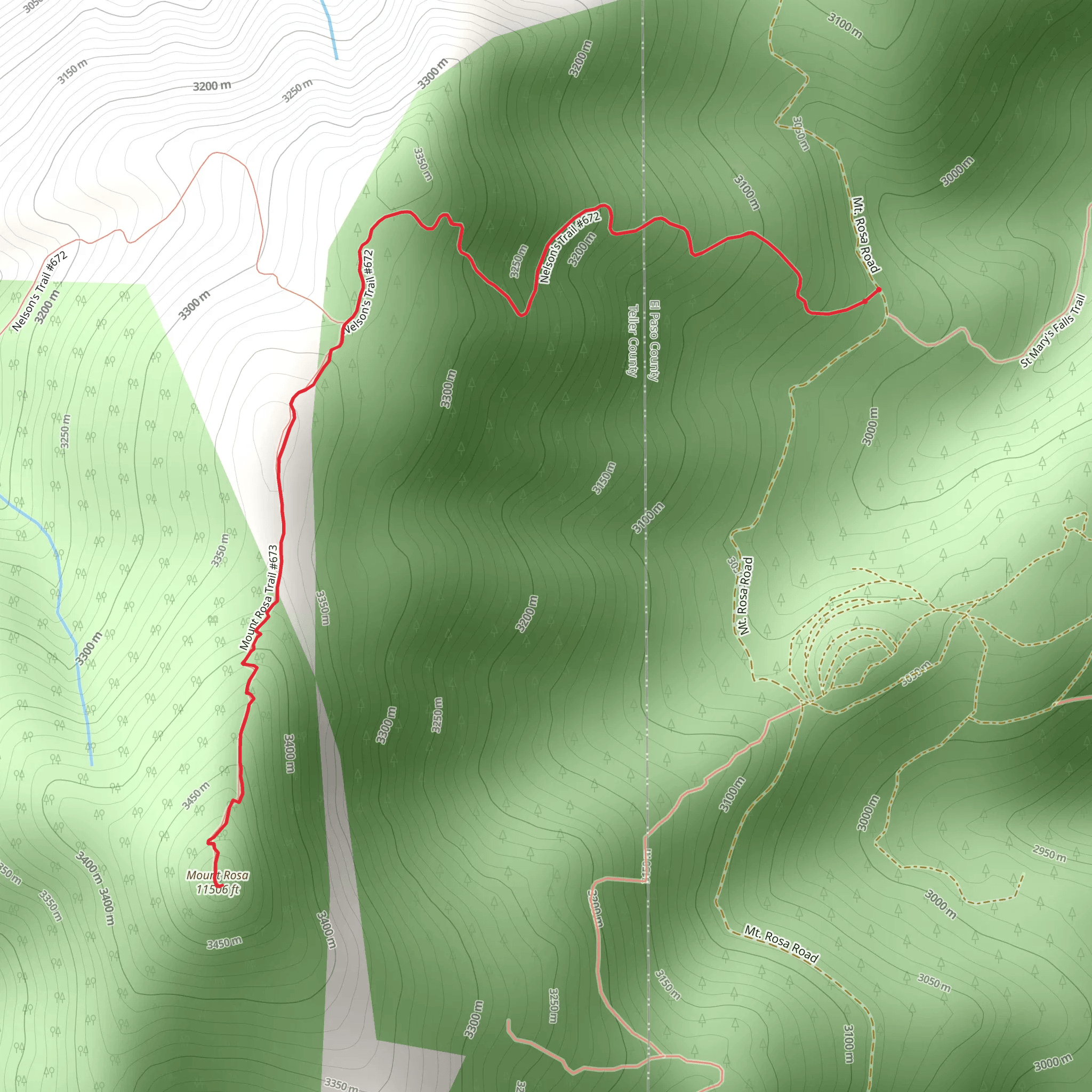 Mt Rosa Trail mobile static map