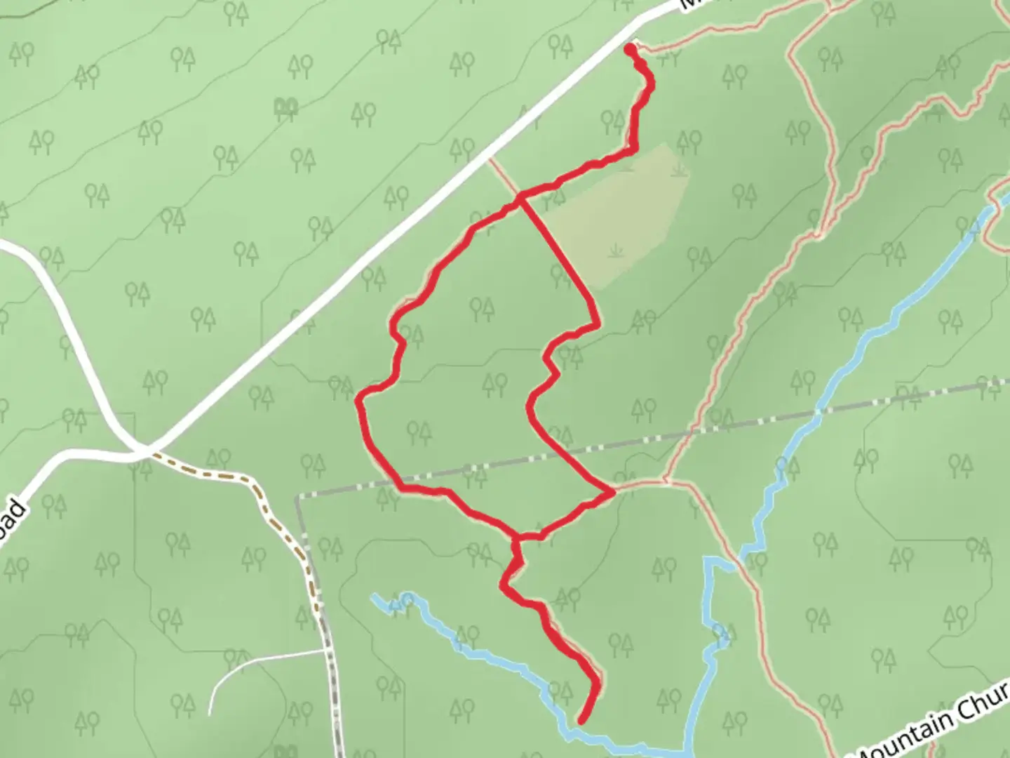An image depicting the trail Blue and Yellow Loop Trail and its surrounding area.