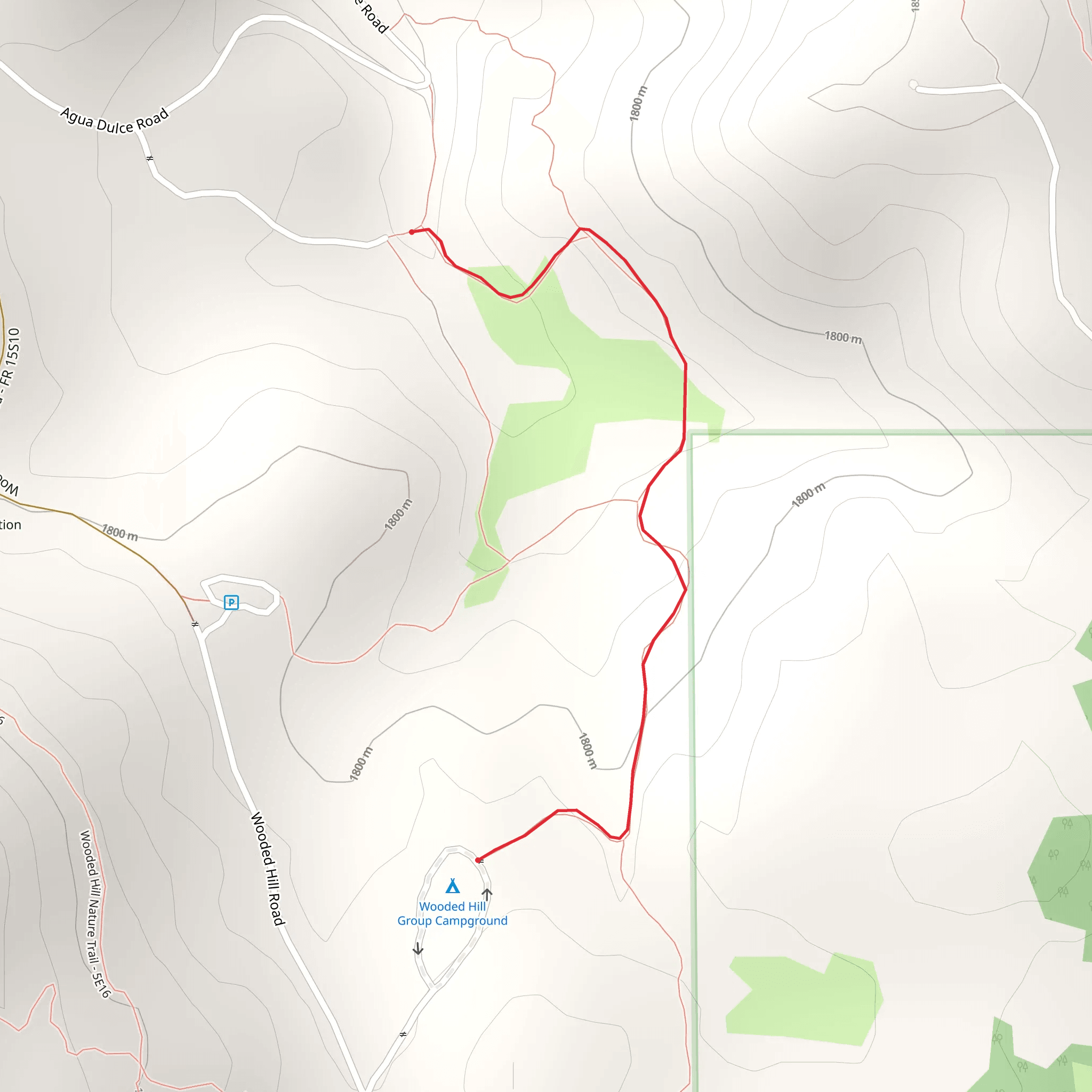 Wooded Hill - Agua Dulce Trail mobile static map