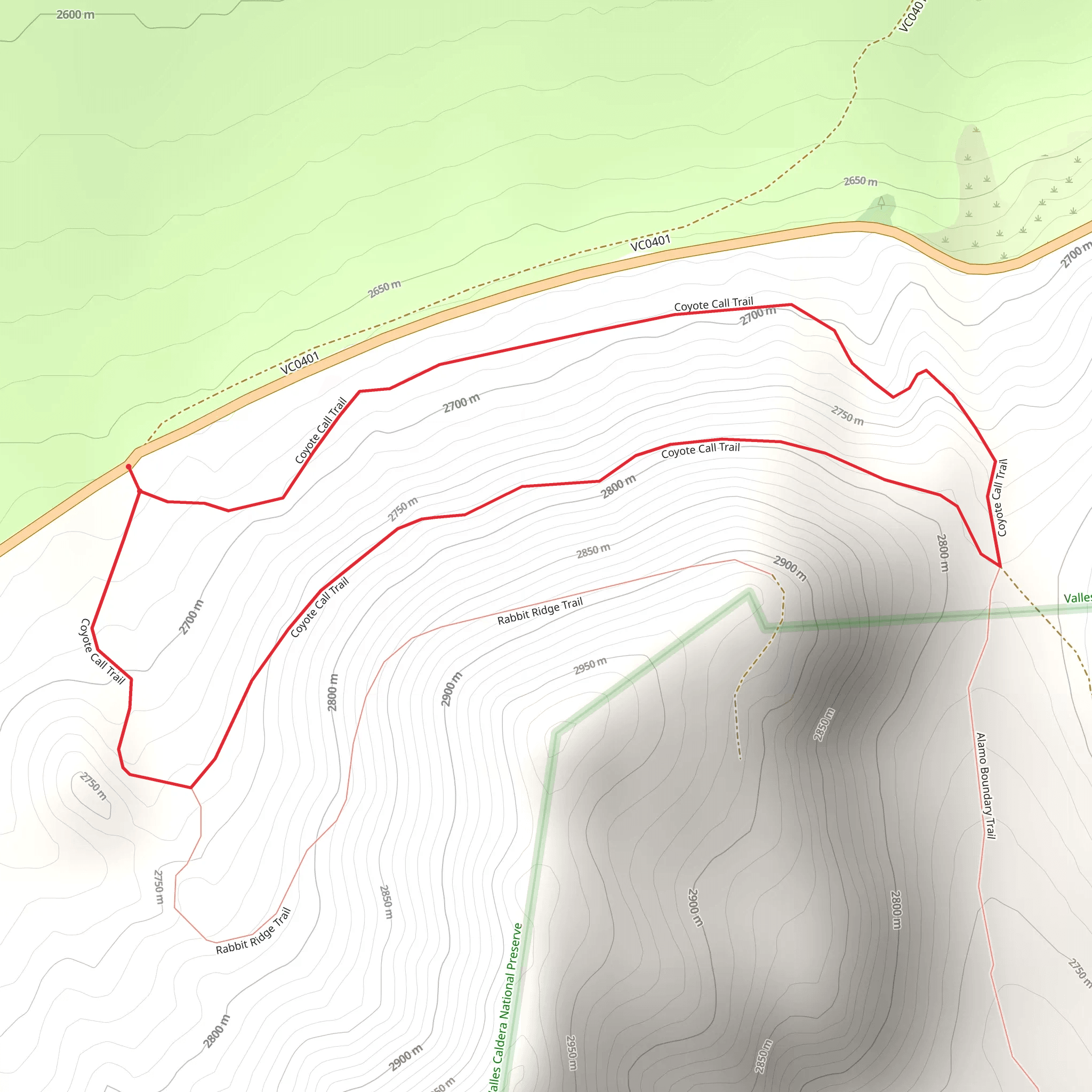 Coyote Call Loop Trail mobile static map