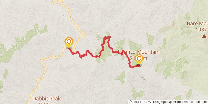 Pacifico Mountain via Pacific Crest Trail stage 2 Map