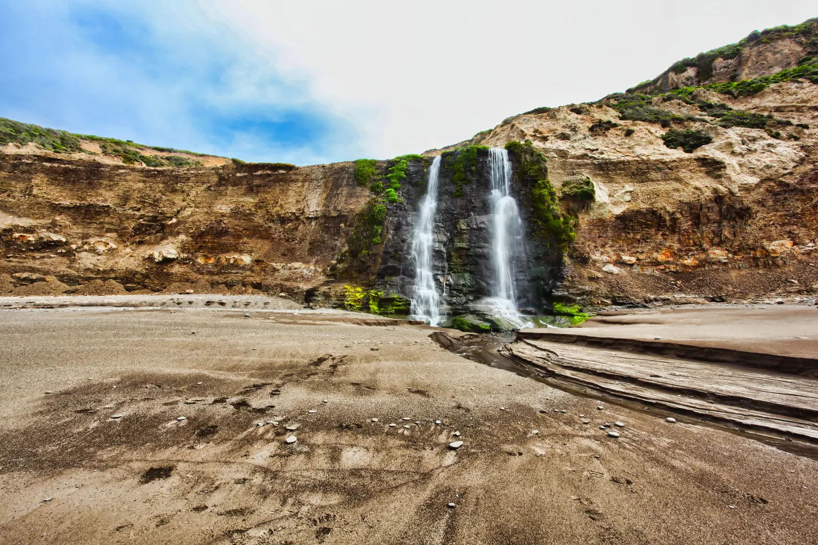 An image depicting the trail Alamere Falls via Olema Valley Trail and its surrounding area.
