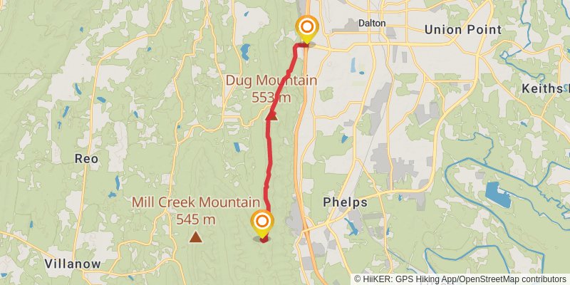 Pinhoti Trail stage 25 Map