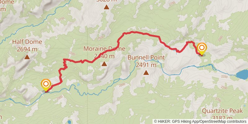 Happy Isles to Merced Lake alt 2 Map