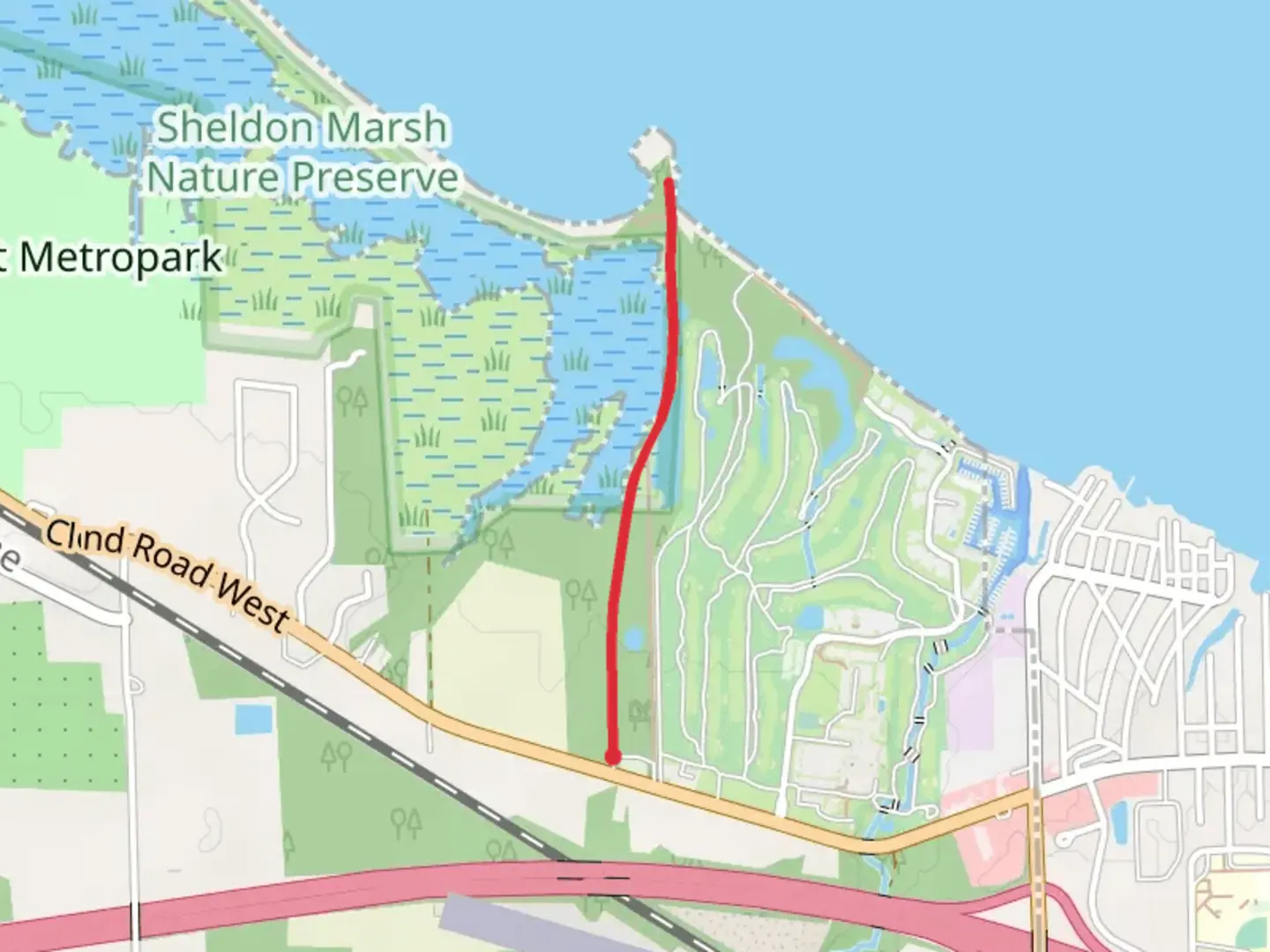 An image depicting the trail Sheldon Marsh Trail and its surrounding area.