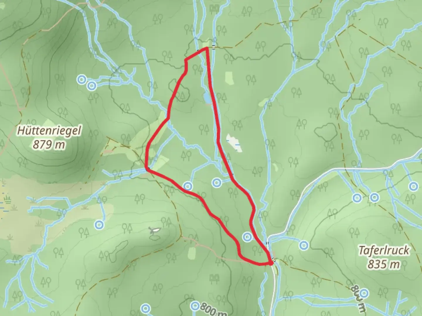 An image depicting the trail Hirschgeweih Loop and its surrounding area.
