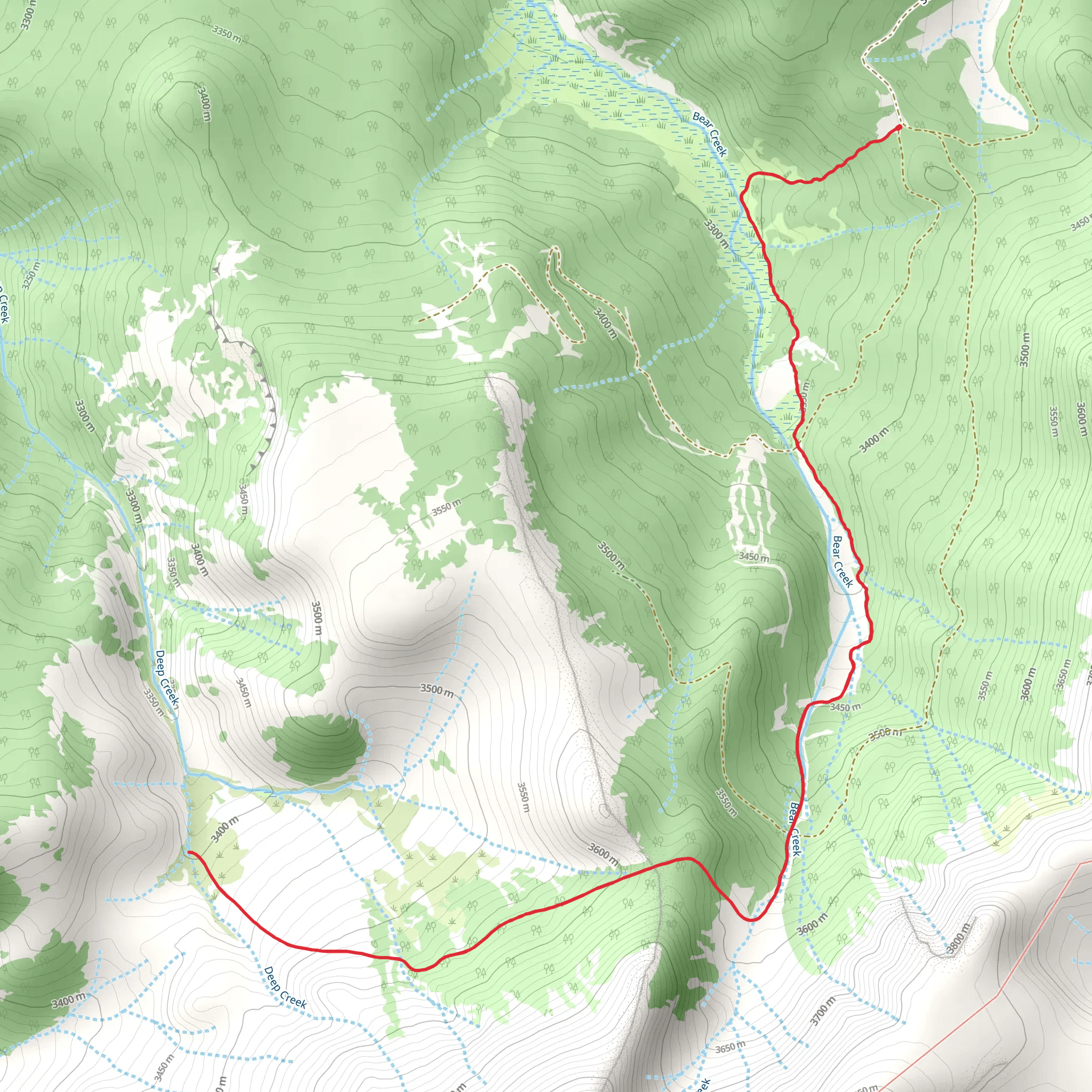 Upper Deep Creek Trail mobile static map